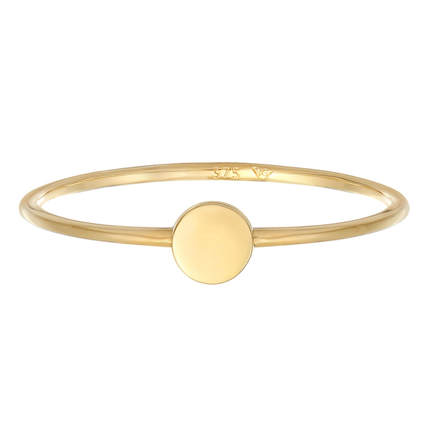 Gold - Elli PREMIUM | Ring Plättchen | 375er Gelbgold