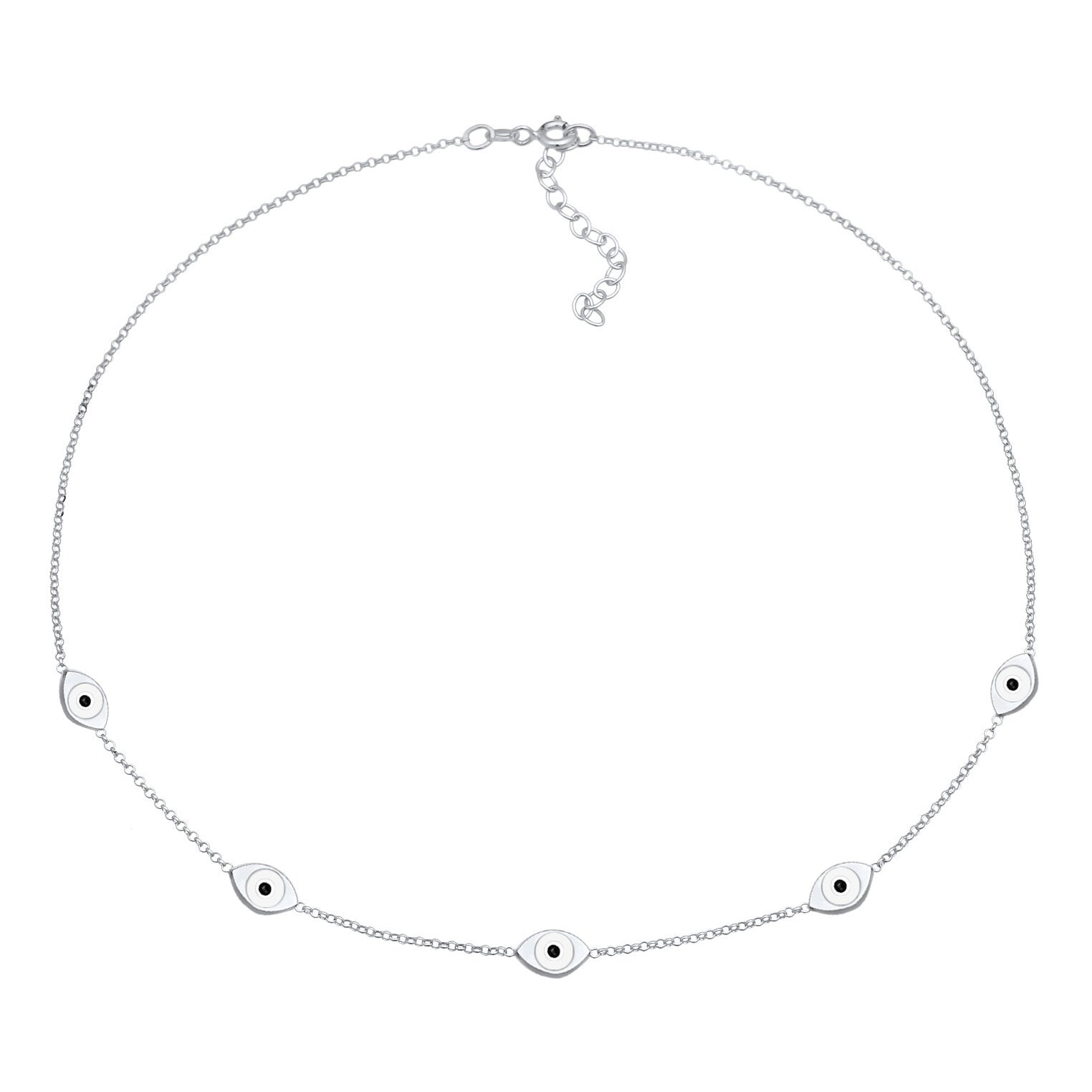 Silber - Elli | Choker Evil Eye | Emaille | 925er Sterling Silber