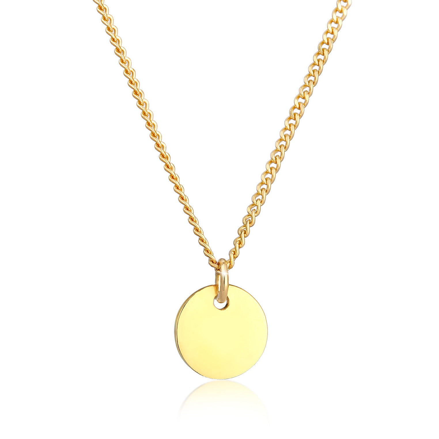 Gold - Elli PREMIUM | Halskette Plättchen | 375er Gelbgold
