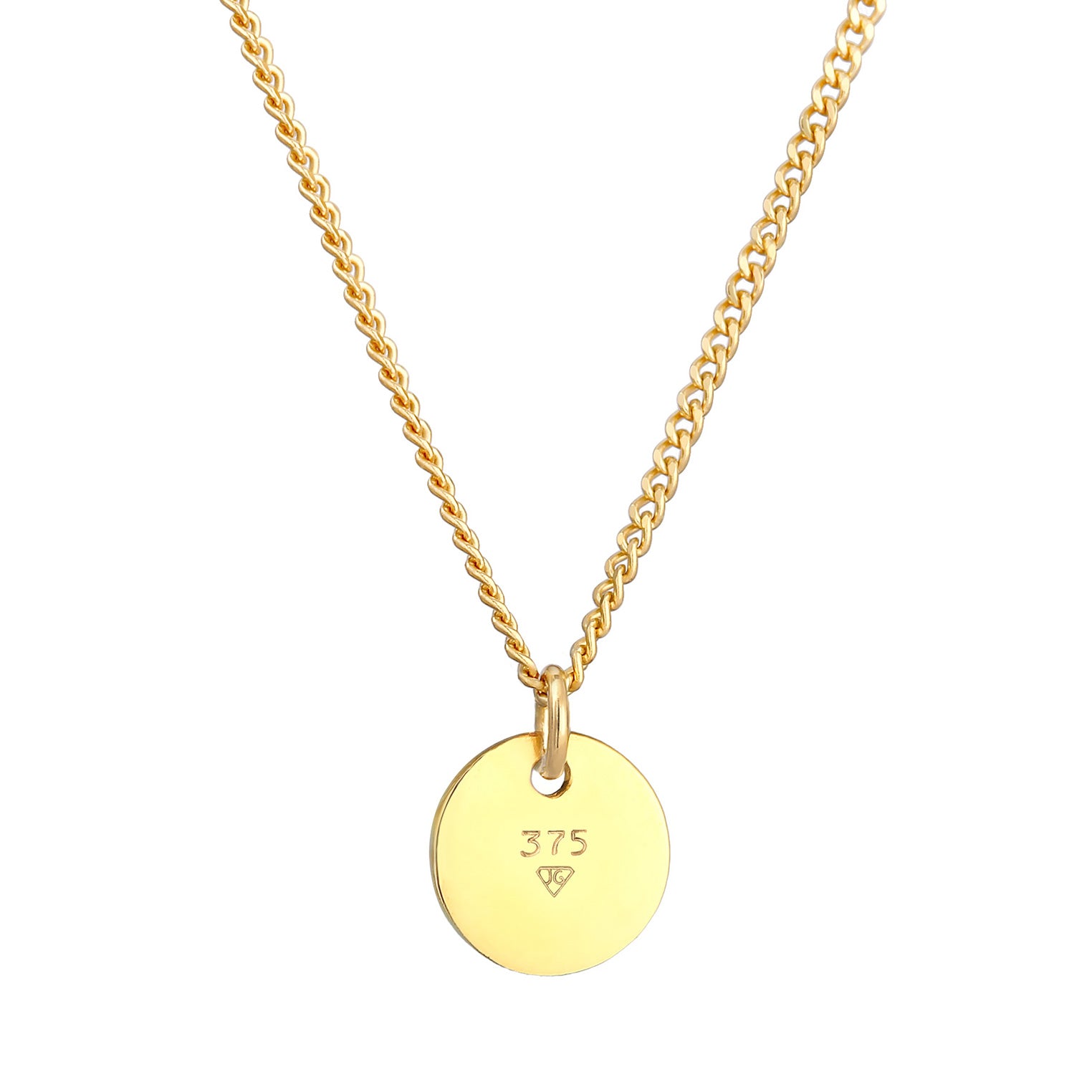 Gold - Elli PREMIUM | Halskette Plättchen | 375er Gelbgold