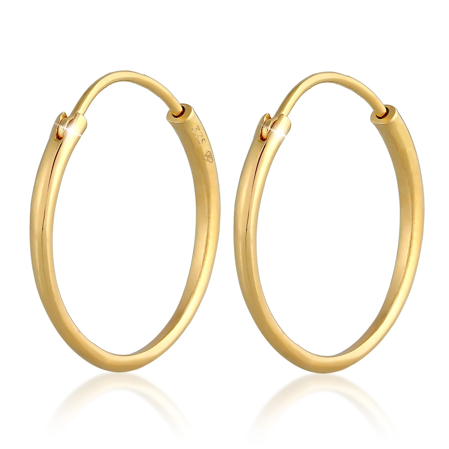 Gold - Elli PREMIUM | Creolen Klassisch | 375er Gelbgold