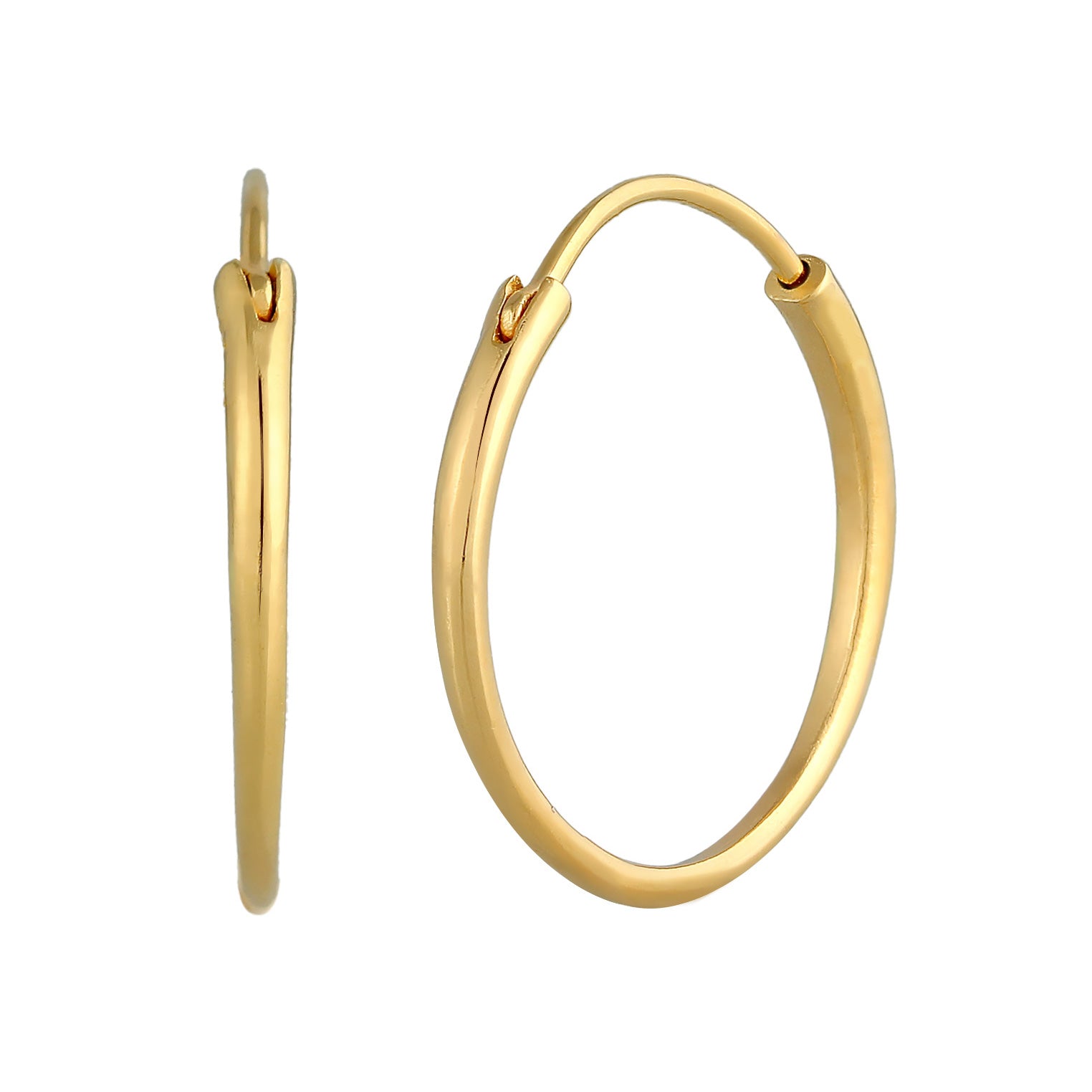 Gold - Elli PREMIUM | Creolen Klassisch | 375er Gelbgold