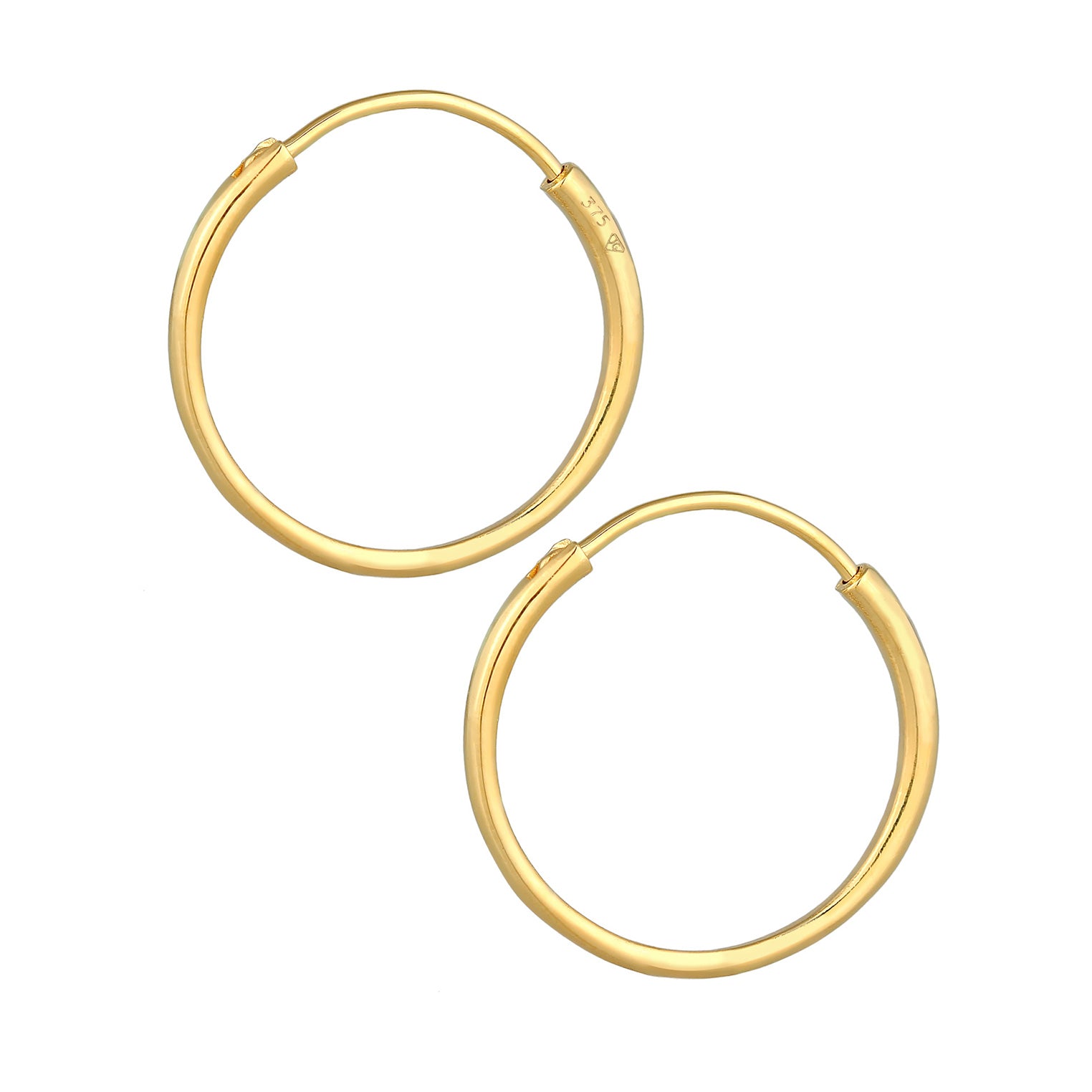 Gold - Elli PREMIUM | Creolen Klassisch | 375er Gelbgold