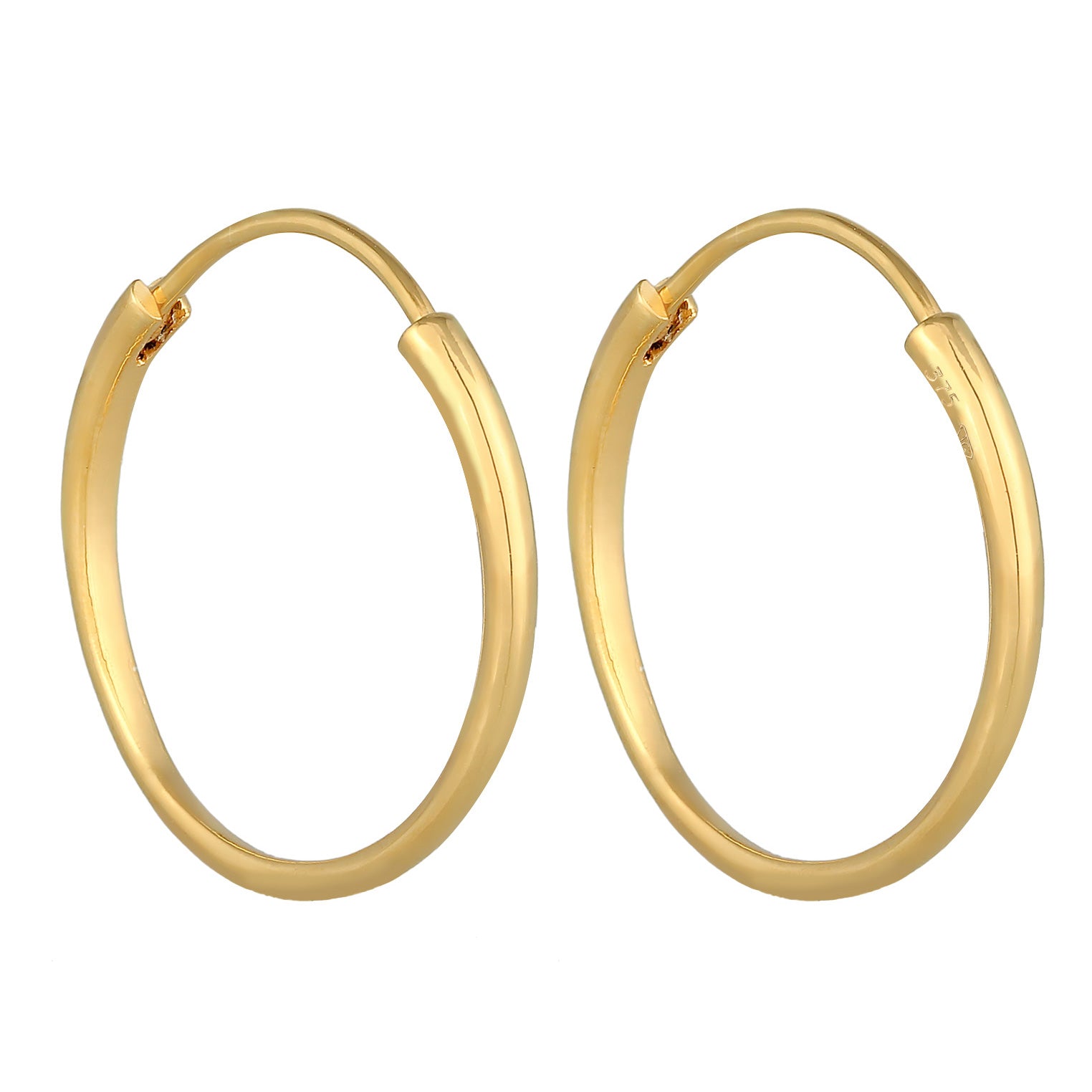 Gold - Elli PREMIUM | Creolen Klassisch | 375er Gelbgold