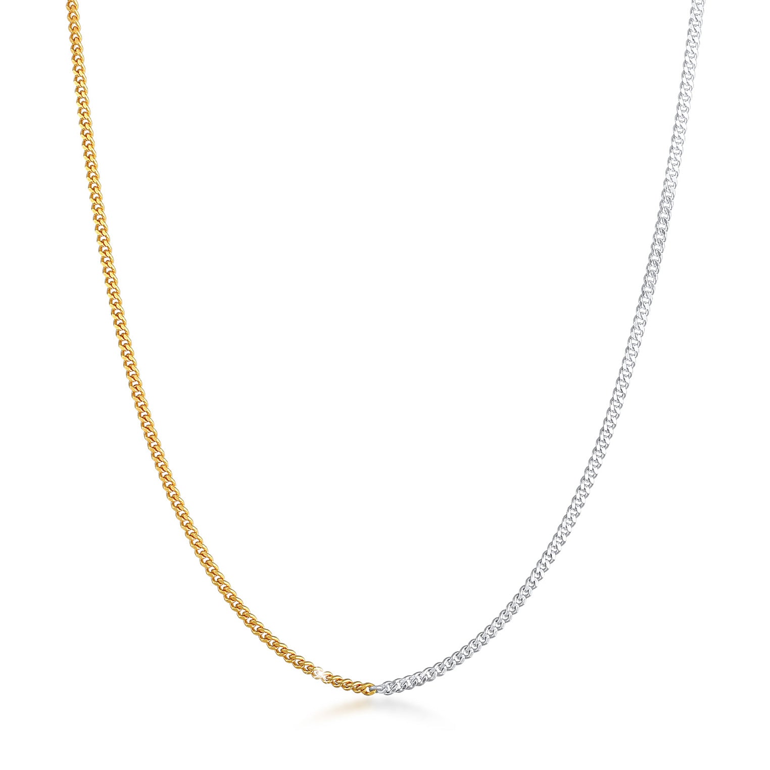 Bunt - Elli | Halskette Panzer Chain Bi-Color | 925er Sterling Silber Vergoldet