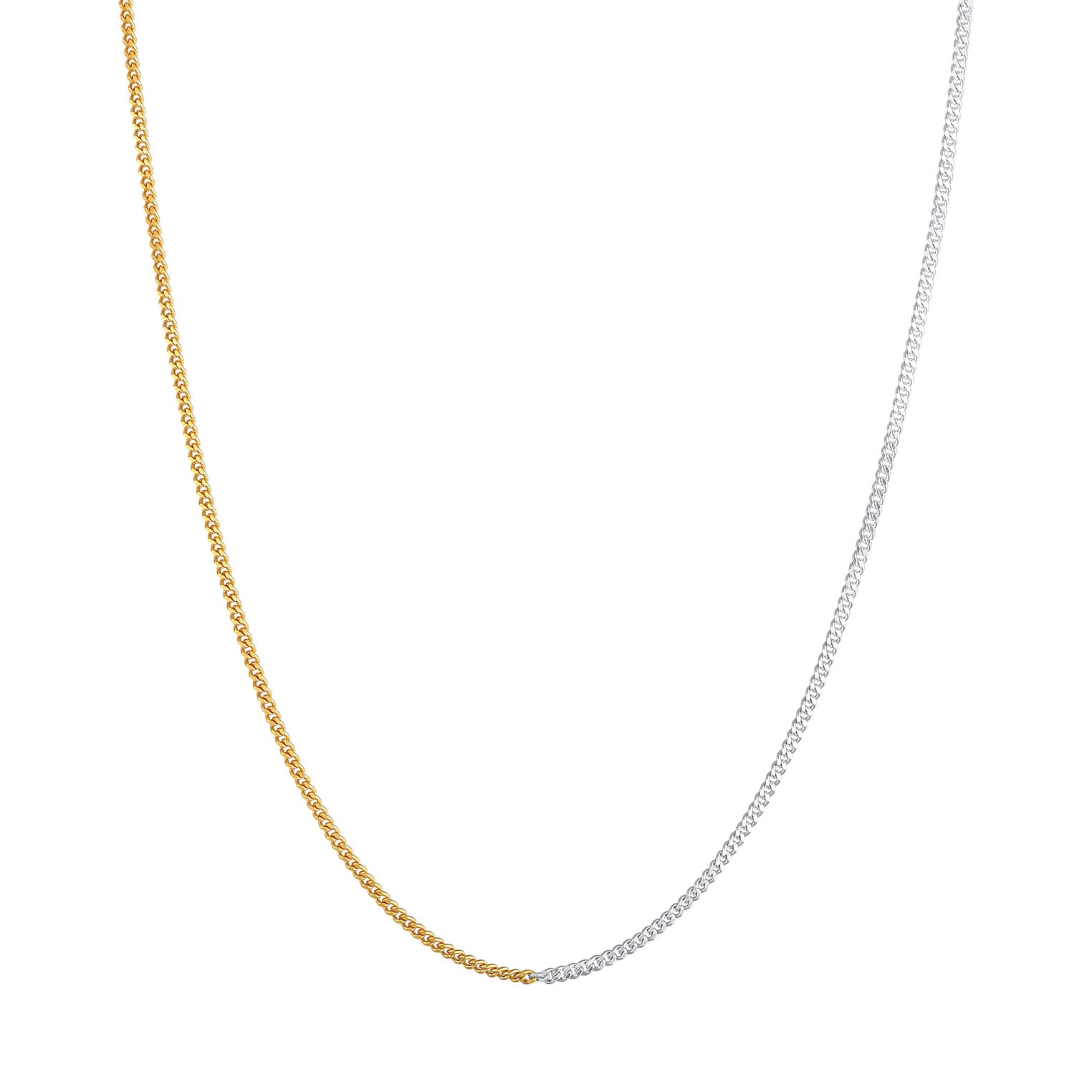 Bunt - Elli | Halskette Panzer Chain Bi-Color | 925er Sterling Silber Vergoldet