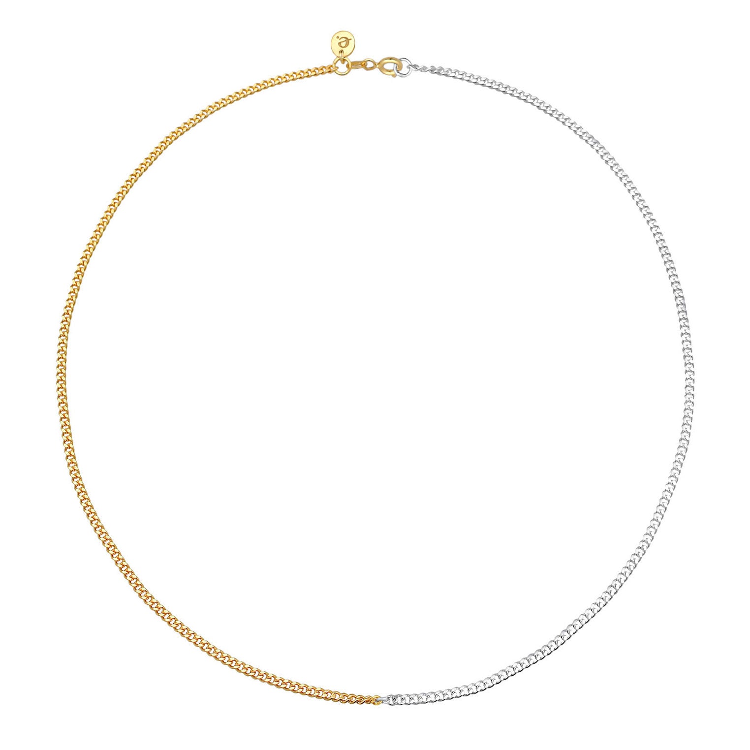 Bunt - Elli | Halskette Panzer Chain Bi-Color | 925er Sterling Silber Vergoldet