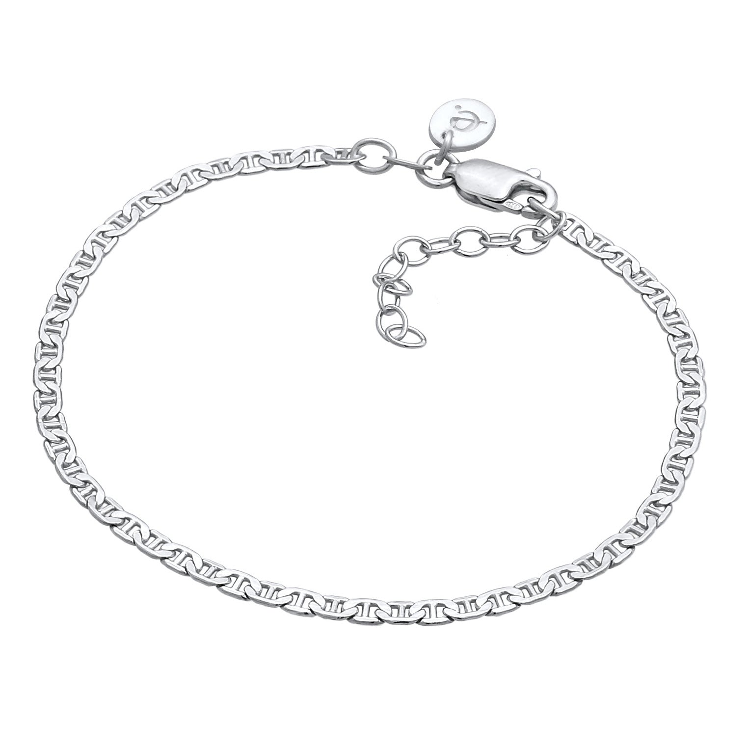 Silber - Elli PREMIUM | Armband Stäbchen-Panzerkette | 925er Sterling Silber