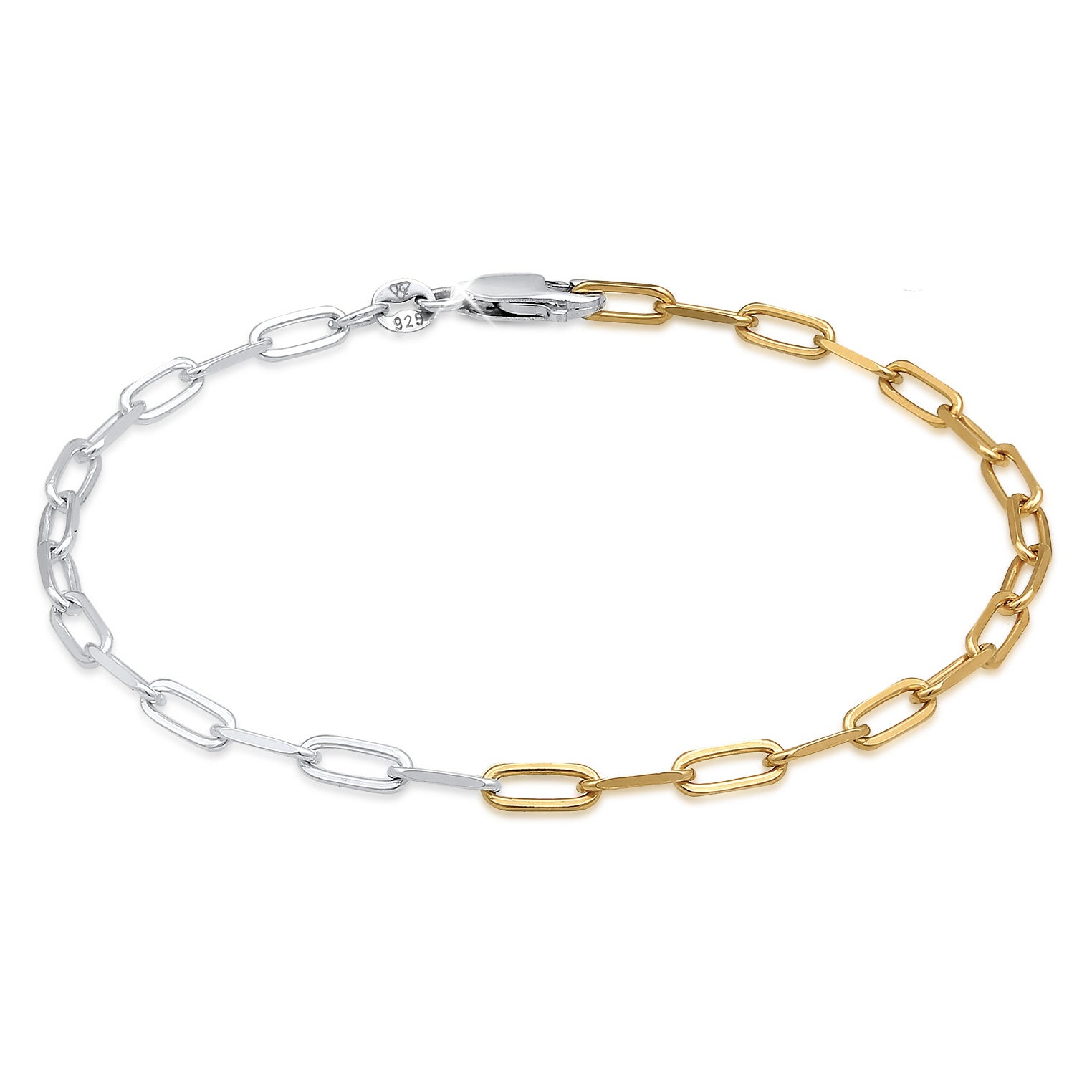 Bunt - Elli | Gliederarmband Bicolor | 925er Sterling Silber Vergoldet