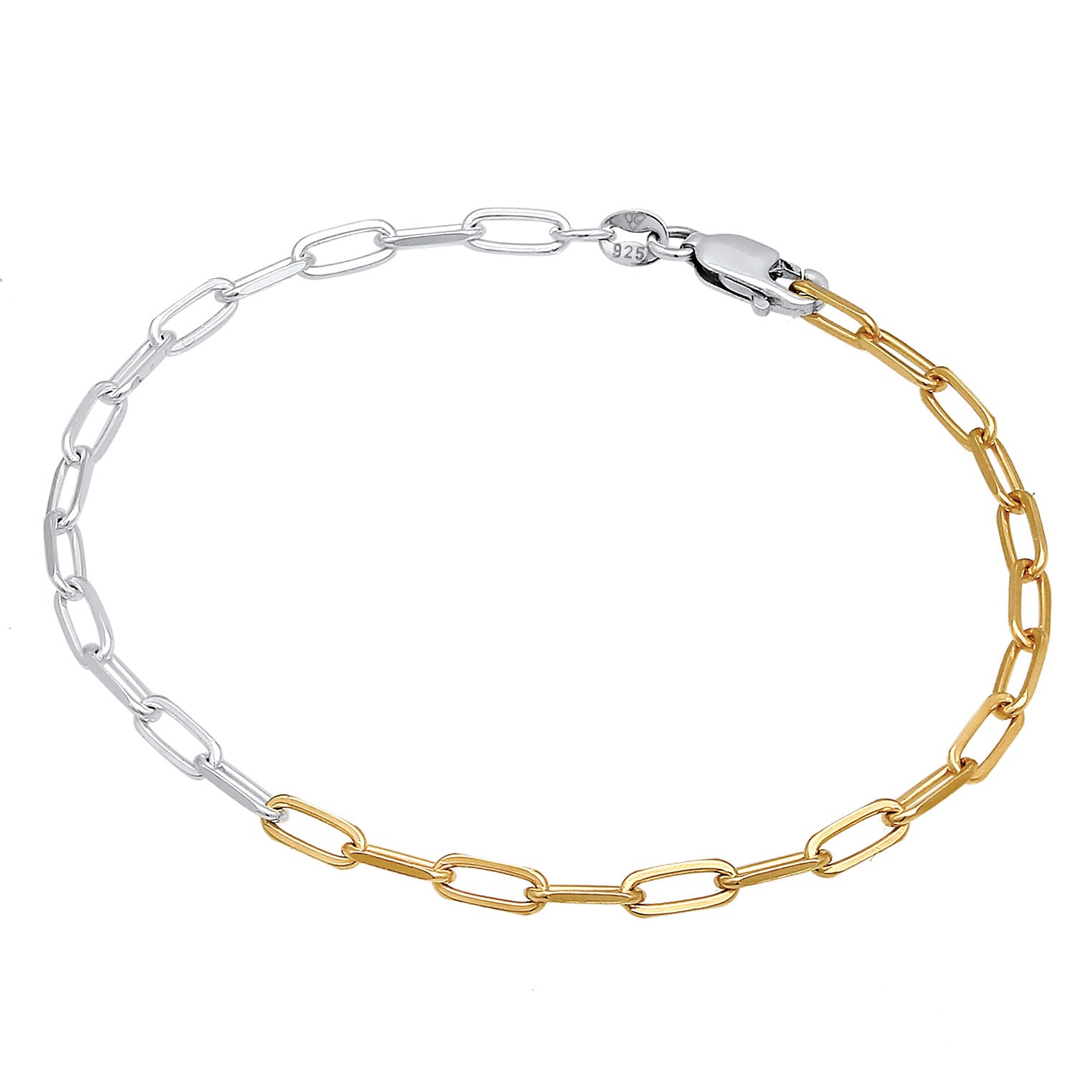 Bunt - Elli | Gliederarmband Bicolor | 925er Sterling Silber Vergoldet