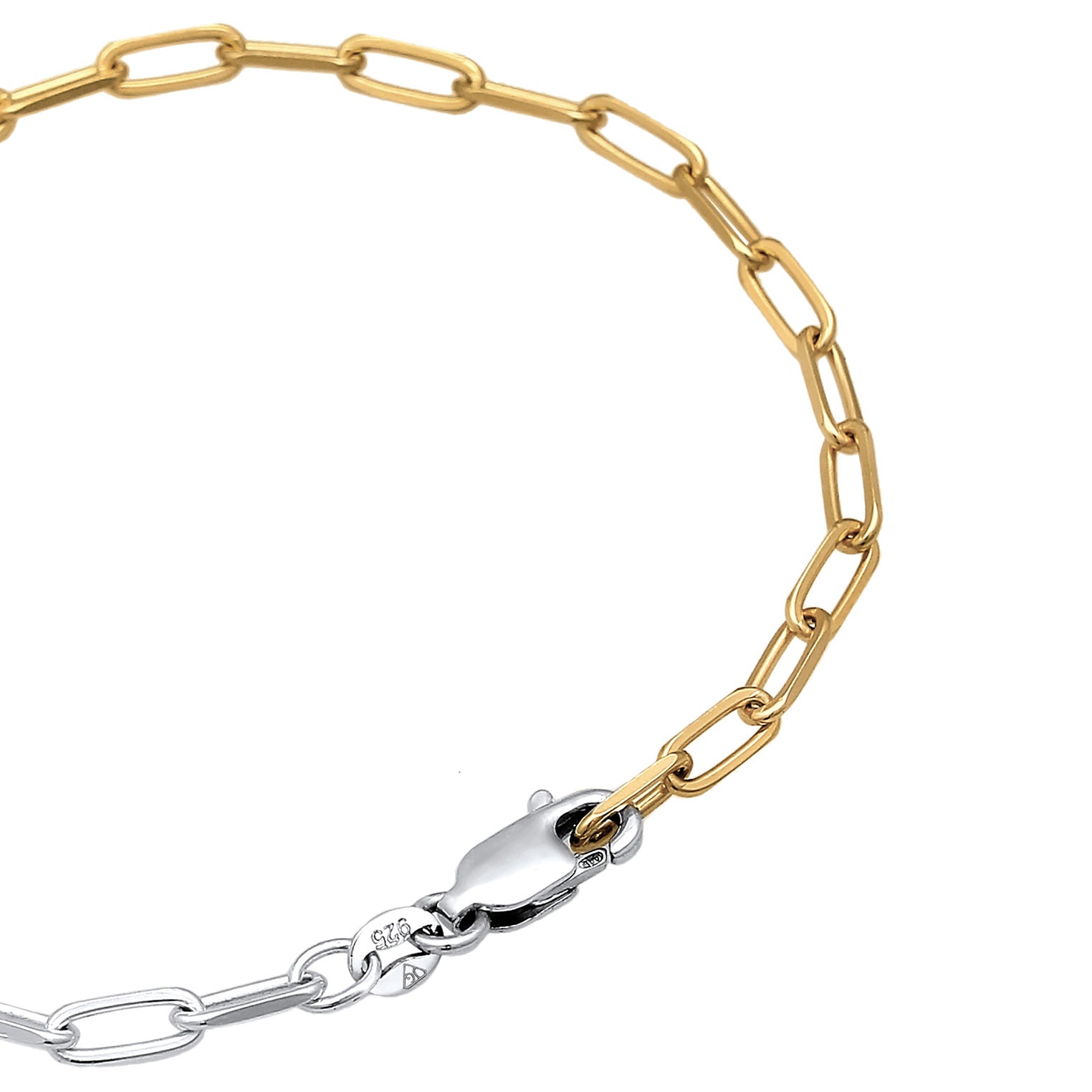 Bunt - Elli | Gliederarmband Bicolor | 925er Sterling Silber Vergoldet