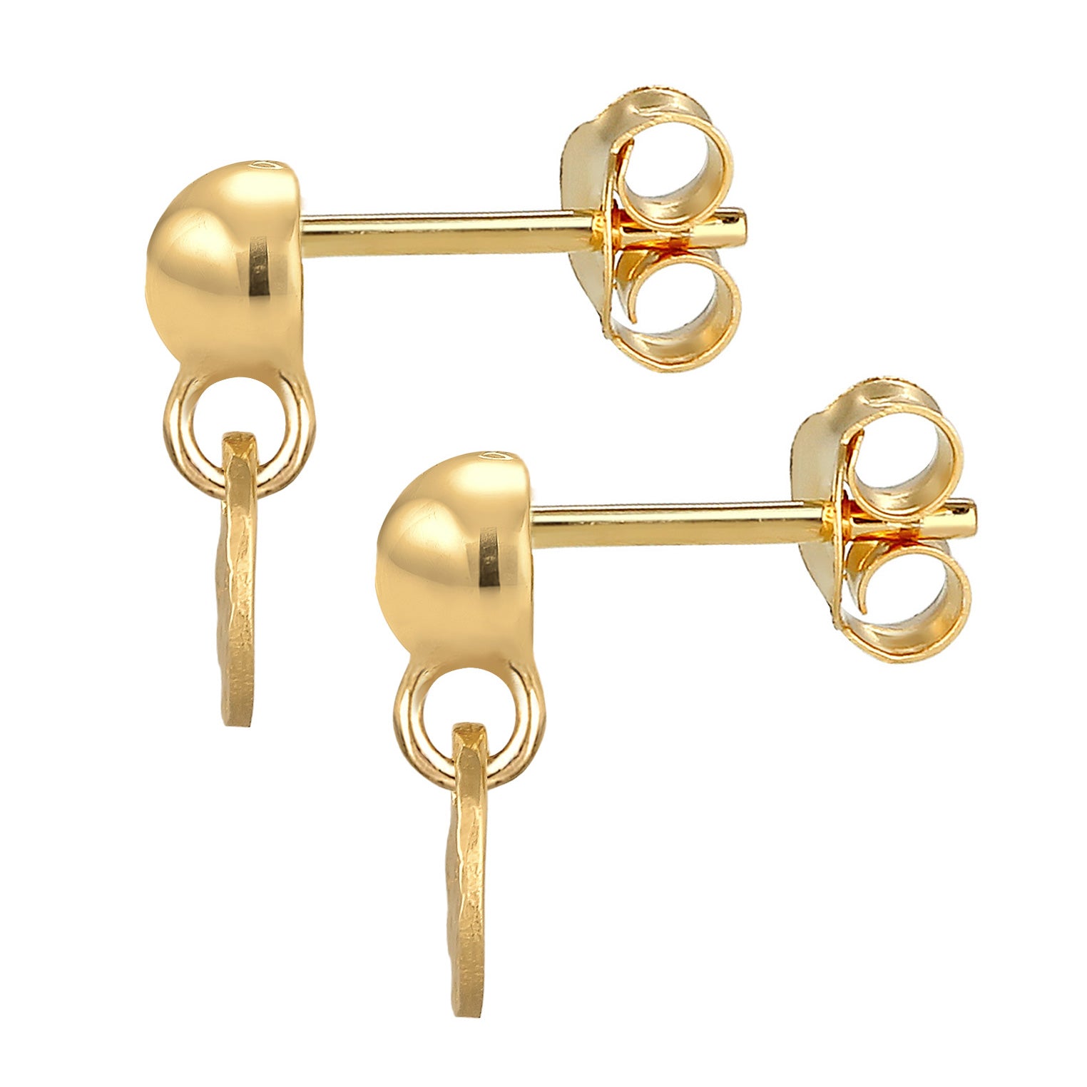 Gold - Elli PREMIUM | Ohrstecker Kugel Plättchen Antique | 375er Gelbgold