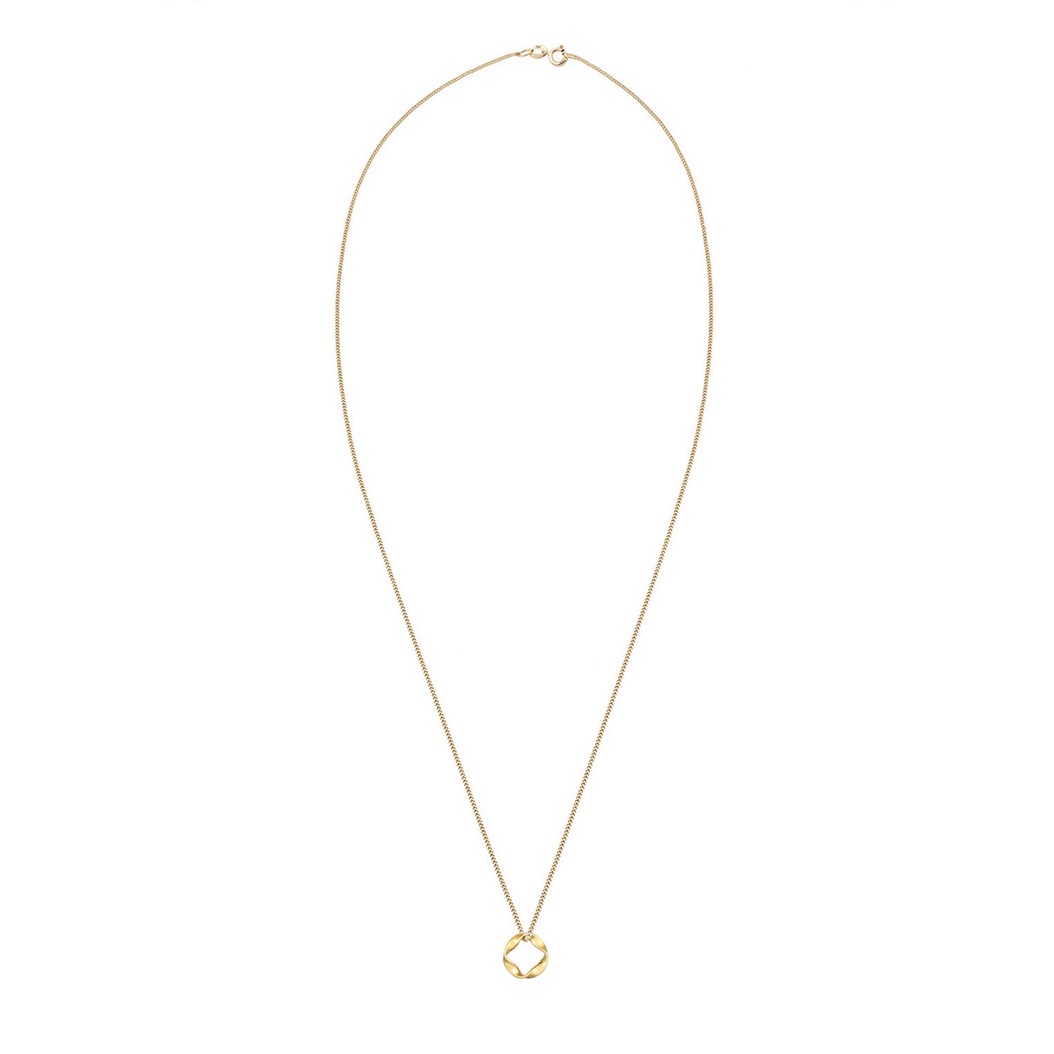Gold - Elli PREMIUM | Halskette Kreis Gedreht | 585er Gelbgold