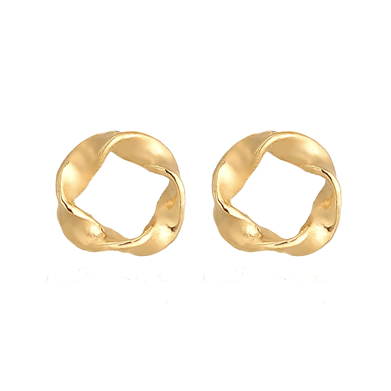 Gold - Elli PREMIUM | Ohrstecker Kreis Gedreht | 585er Gelbgold