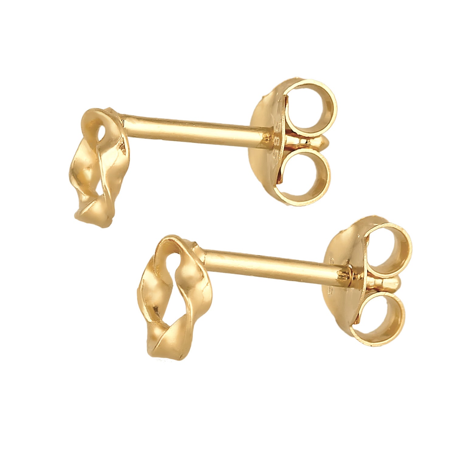 Gold - Elli PREMIUM | Ohrstecker Kreis Gedreht | 585er Gelbgold