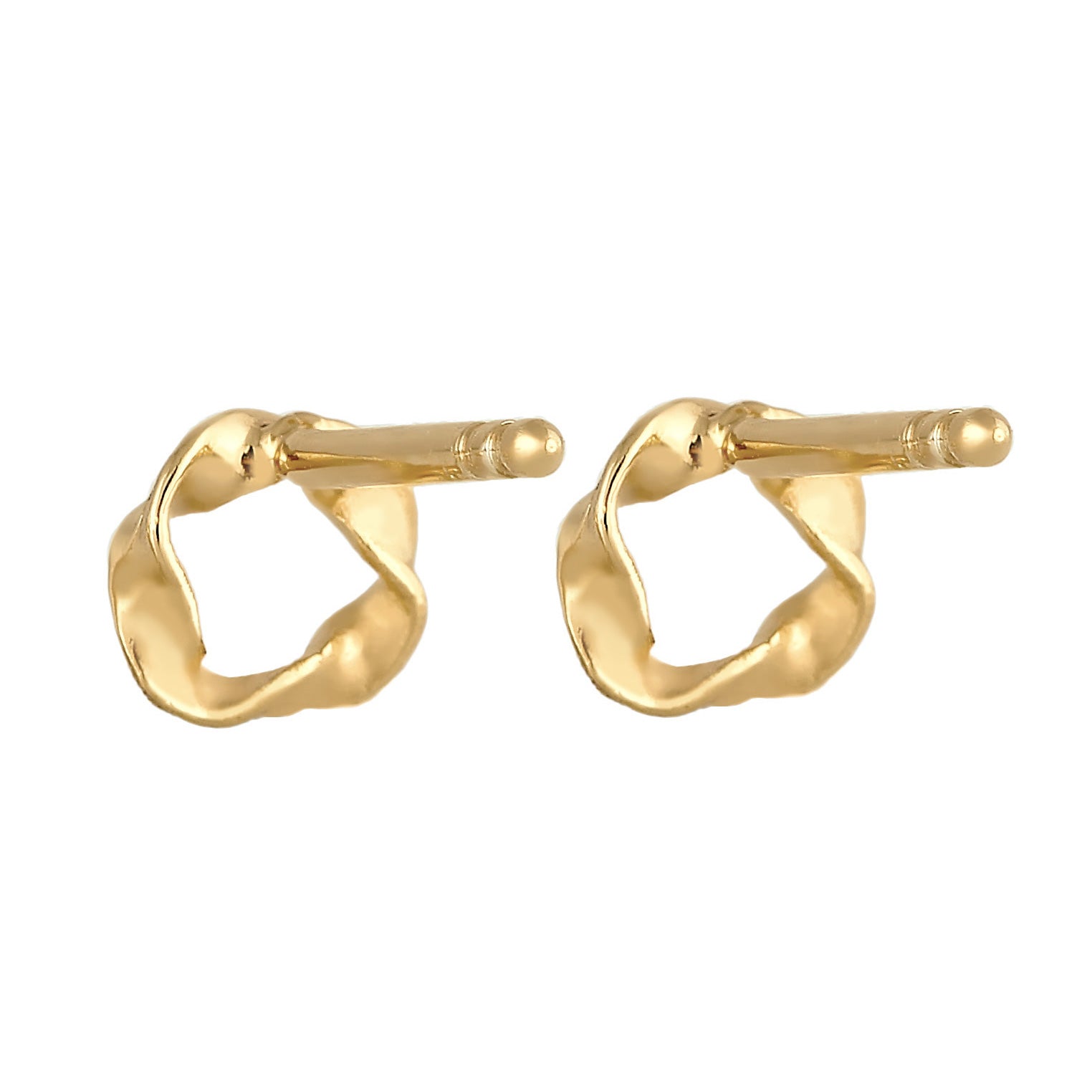 Gold - Elli PREMIUM | Ohrstecker Kreis Gedreht | 585er Gelbgold
