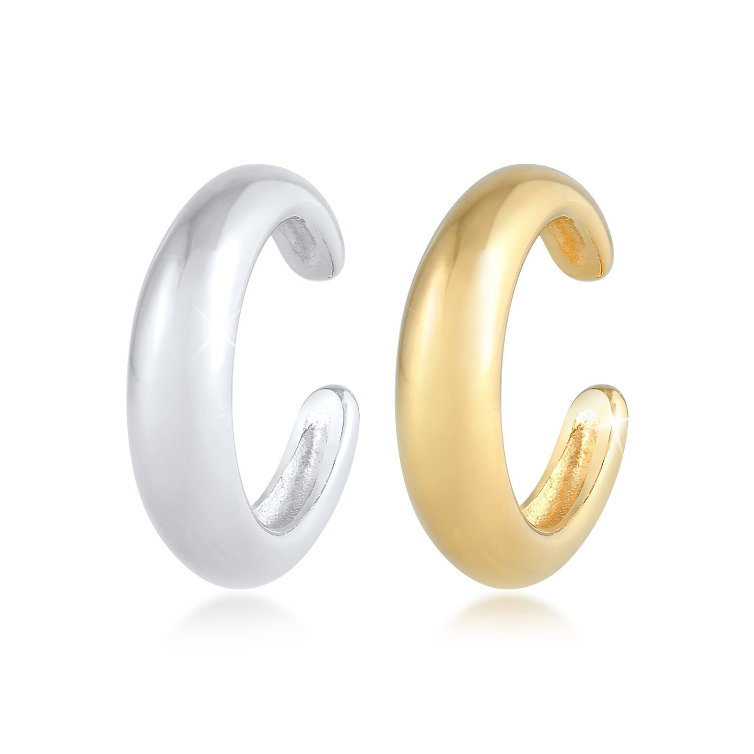 Bunt - Elli | Earcuff Set Bicolor | 925er Sterling Silber Vergoldet