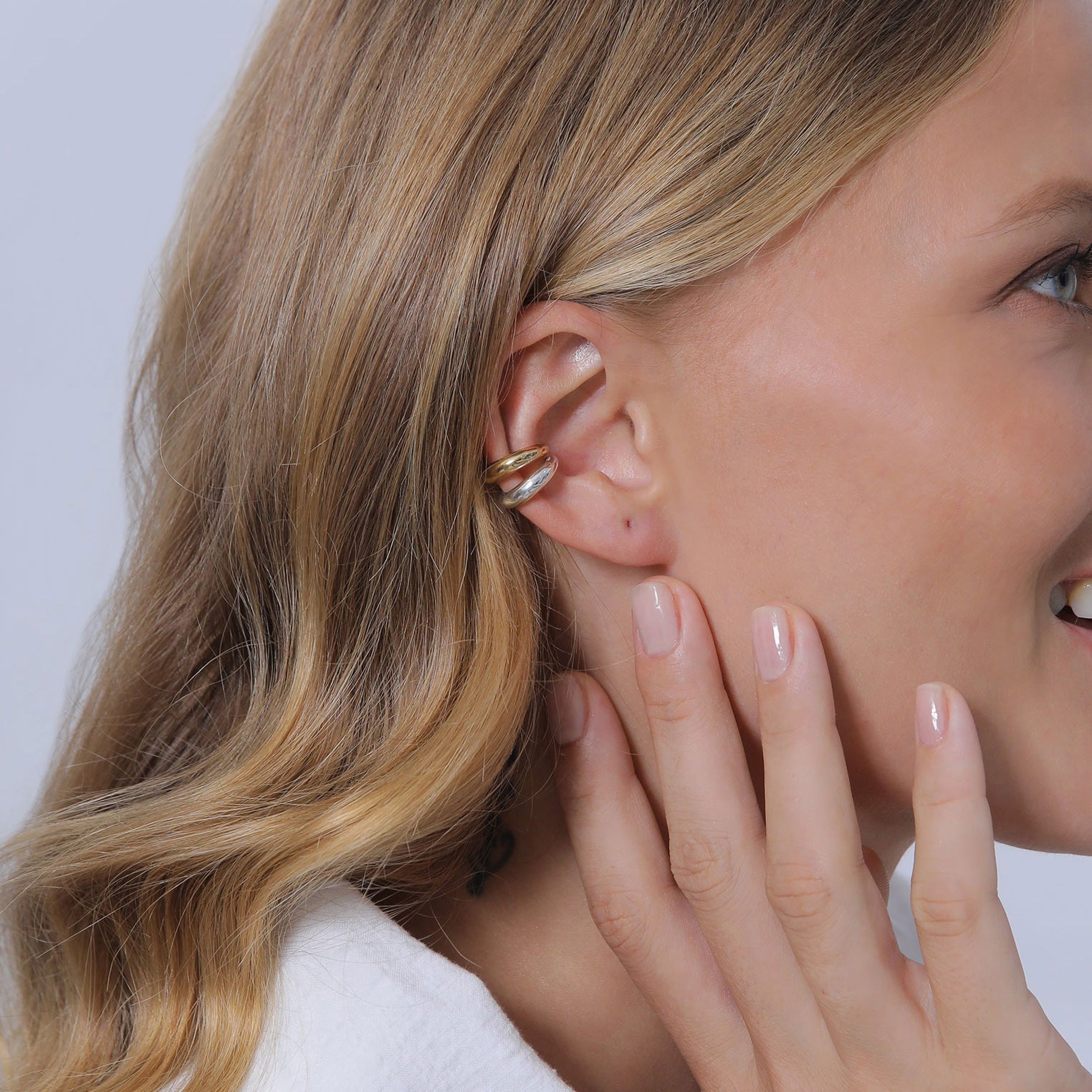 Bunt - Elli | Earcuff Set Bicolor | 925er Sterling Silber Vergoldet