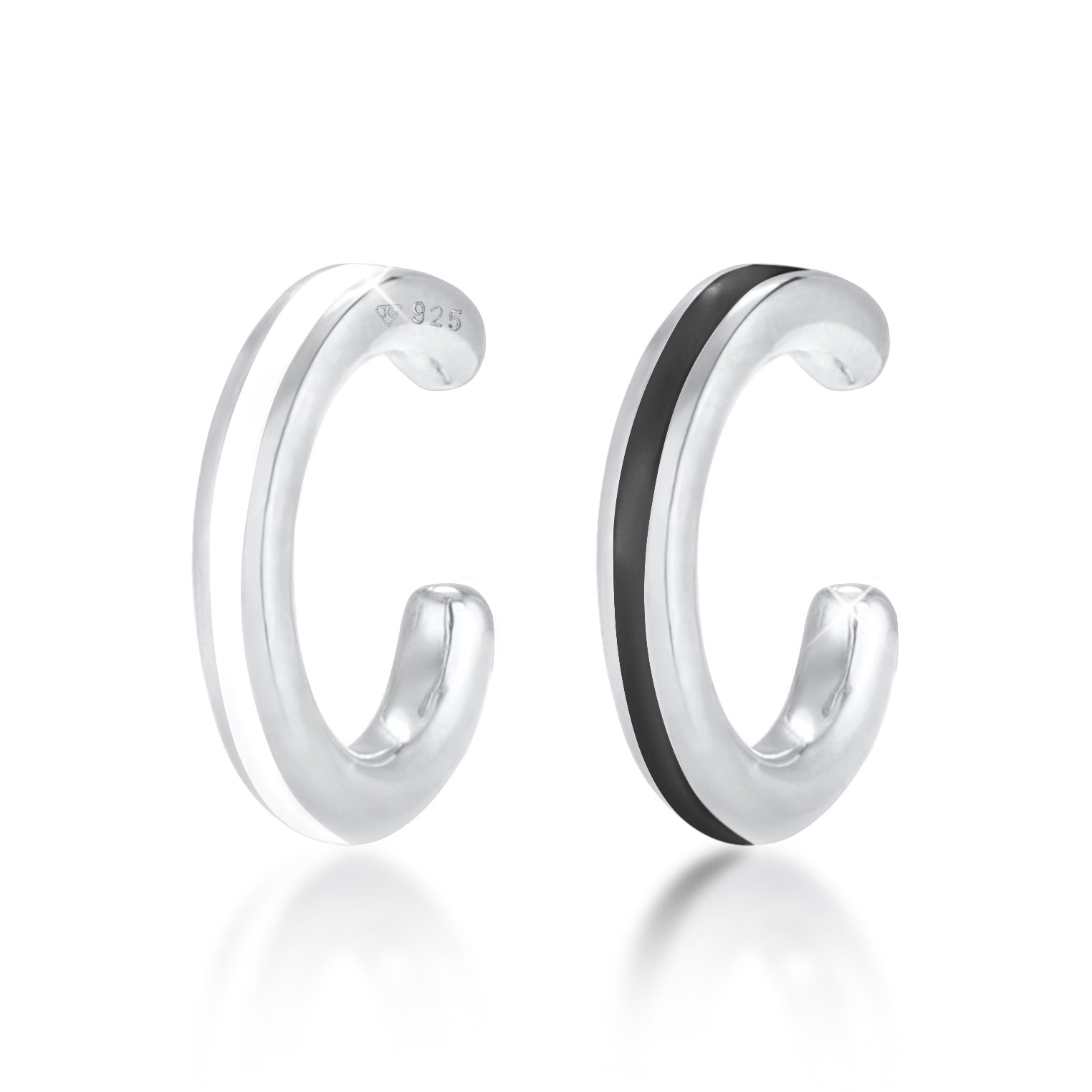 Silber - Elli | Earcuff Set | Emaille | 925er Sterling Silber