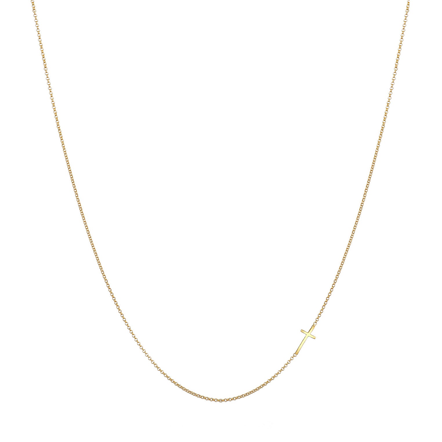 Gold - Elli PREMIUM | Halskette Kreuz | 375er Gelbgold