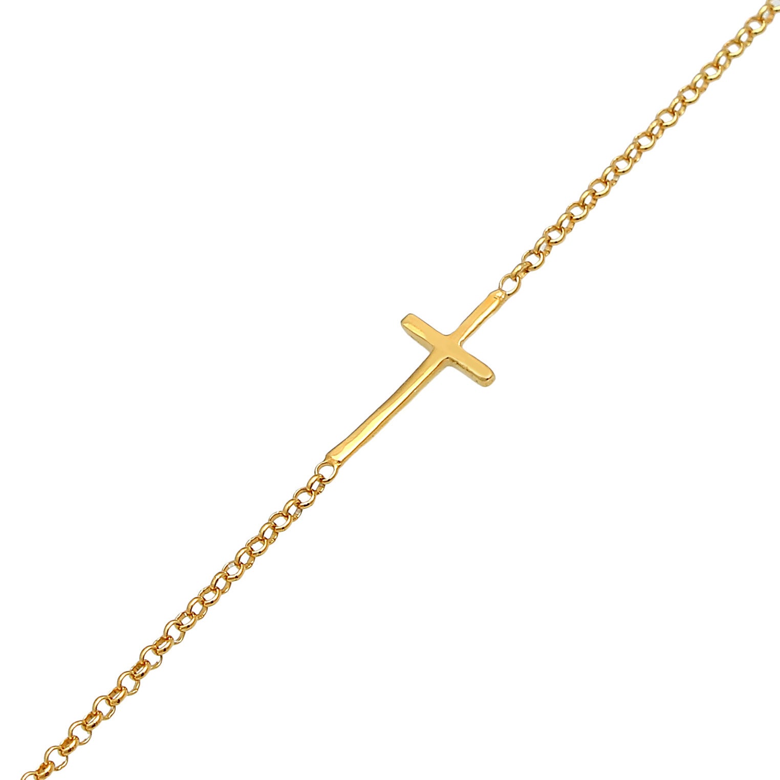 Gold - Elli PREMIUM | Halskette Kreuz | 375er Gelbgold