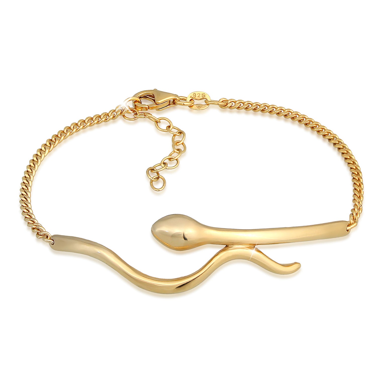 Gold - Elli | Armband Schlange | 925er Sterling Silber Vergoldet