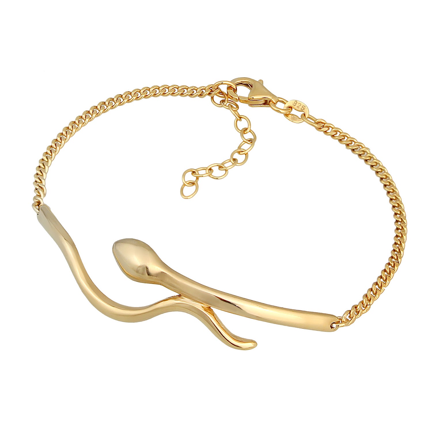 Gold - Elli | Armband Schlange | 925er Sterling Silber Vergoldet