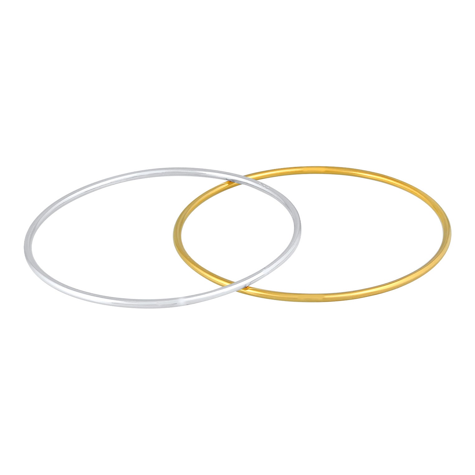 Zweifarbig - Elli PREMIUM | Armreif 2er Set Bicolor | 925 Sterling Silber