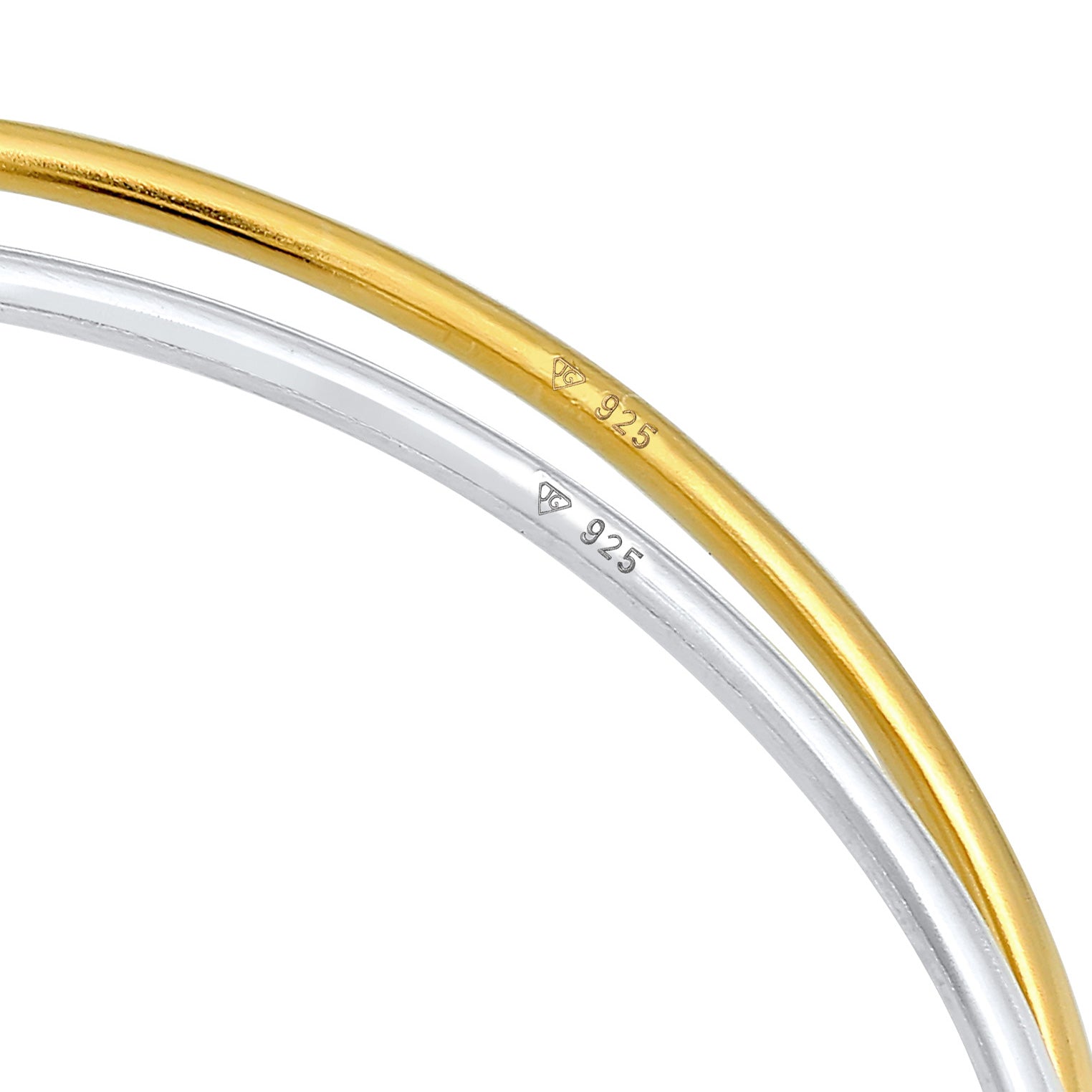 Zweifarbig - Elli PREMIUM | Armreif 2er Set Bicolor | 925 Sterling Silber