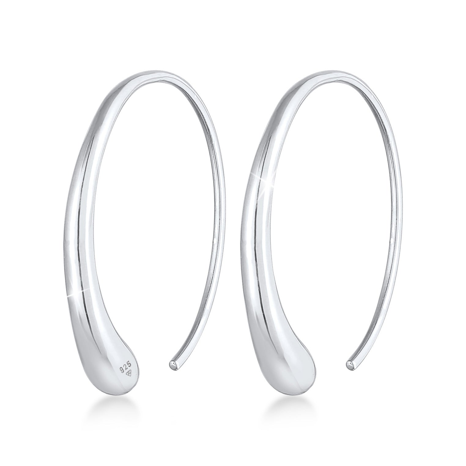 Silber - Elli | Creole Oval Offen | 925er Sterling Silber