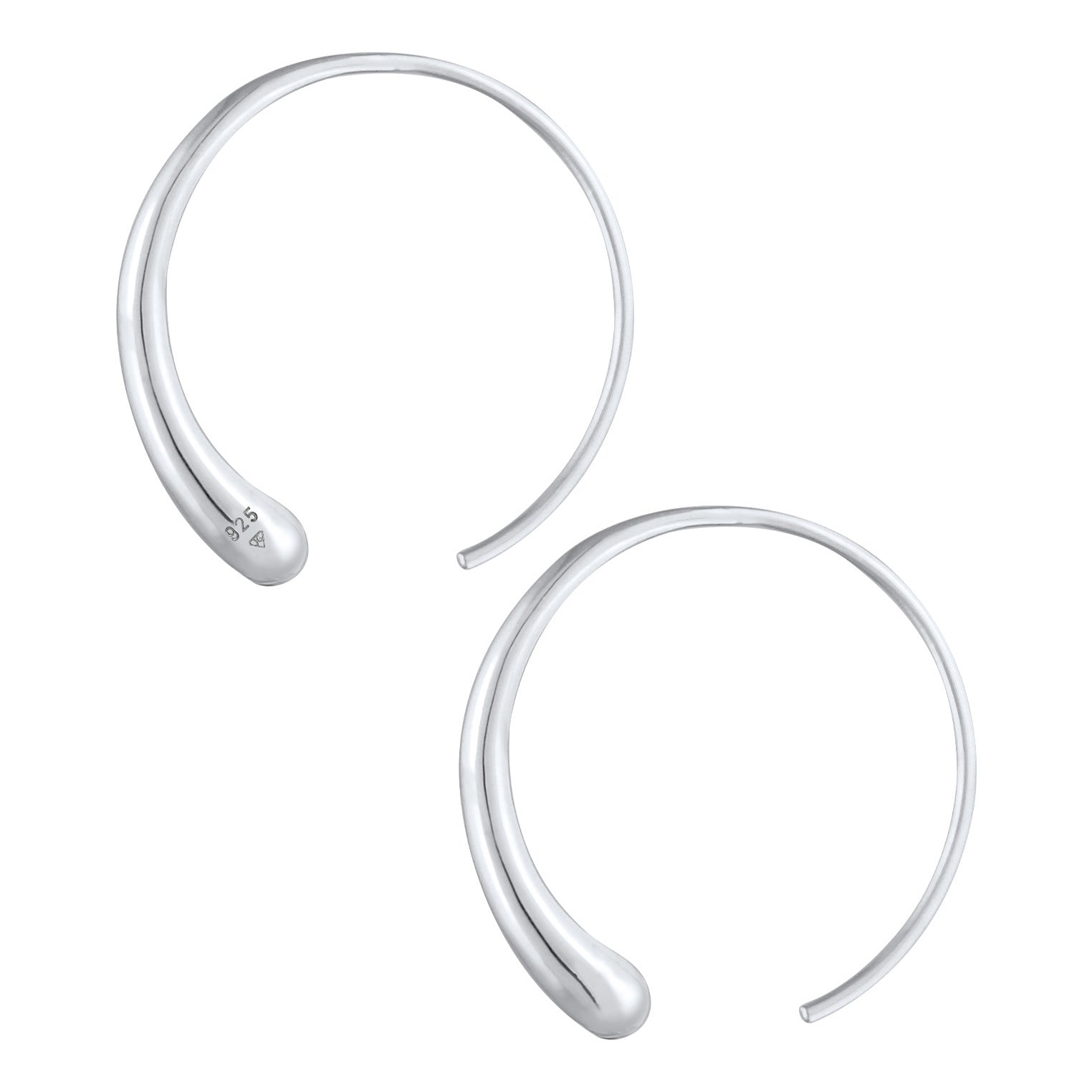 Silber - Elli | Creole Oval Offen | 925er Sterling Silber