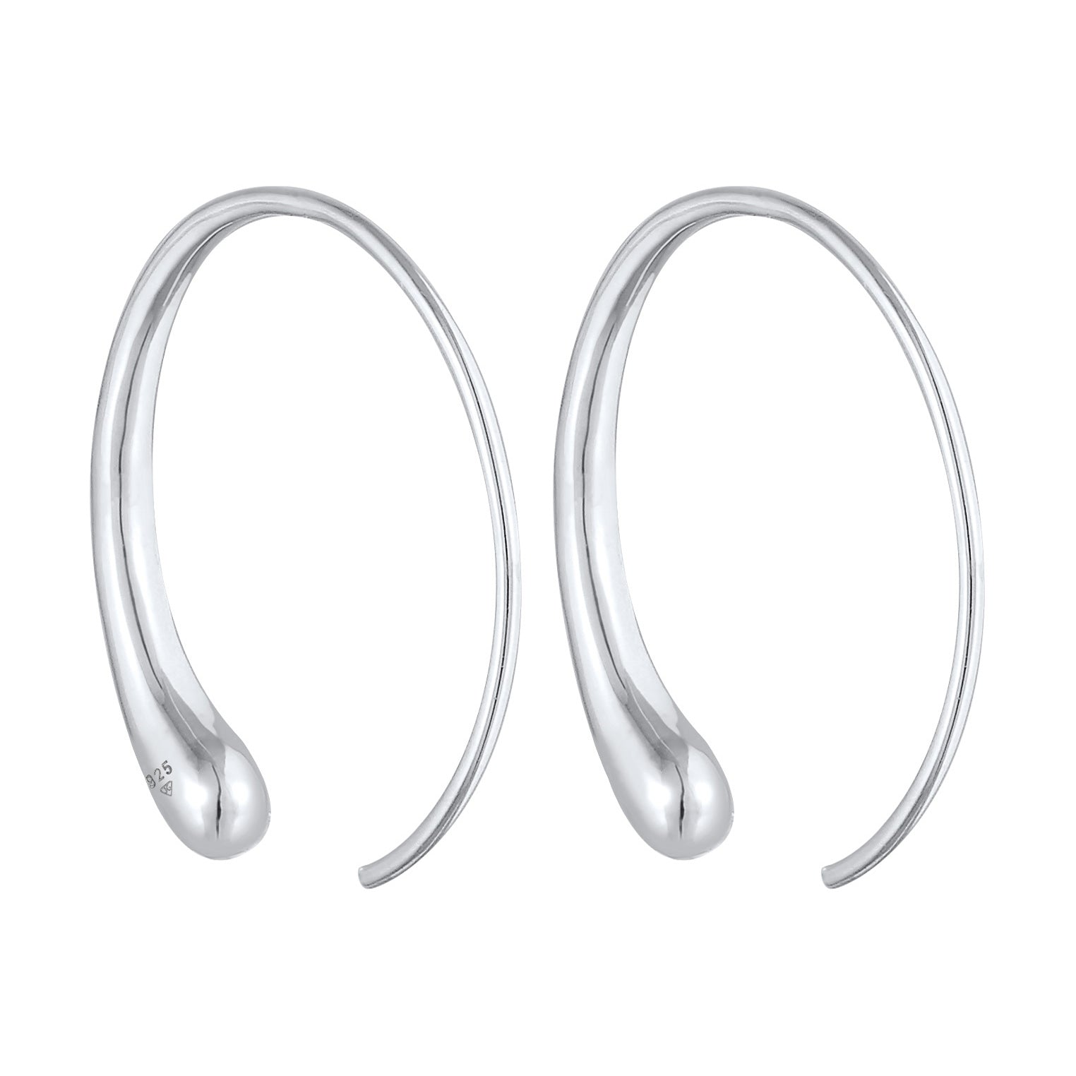 Silber - Elli | Creole Oval Offen | 925er Sterling Silber