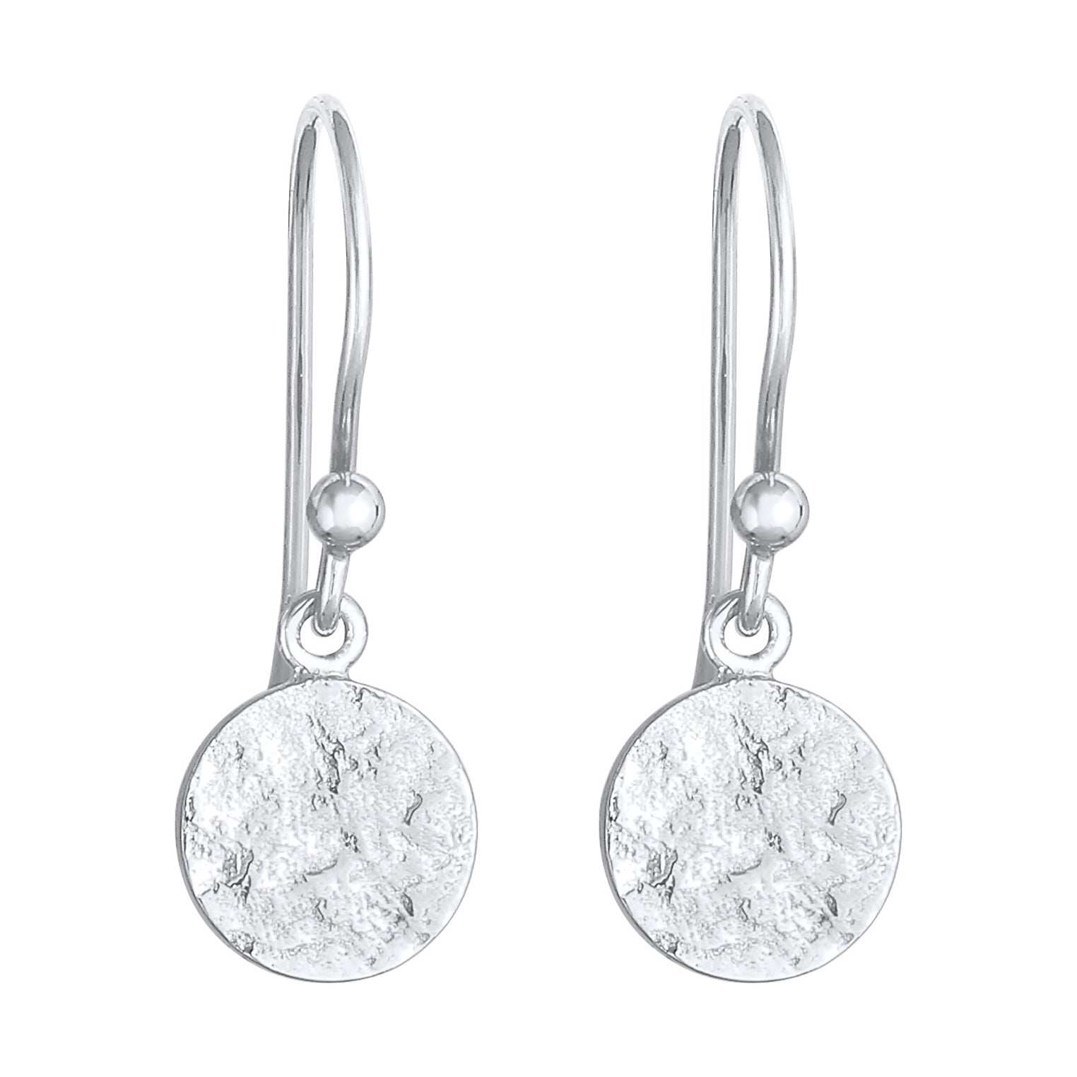Silber - Elli | Ohrhänger Plättchen gehämmert | 925er Sterling Silber