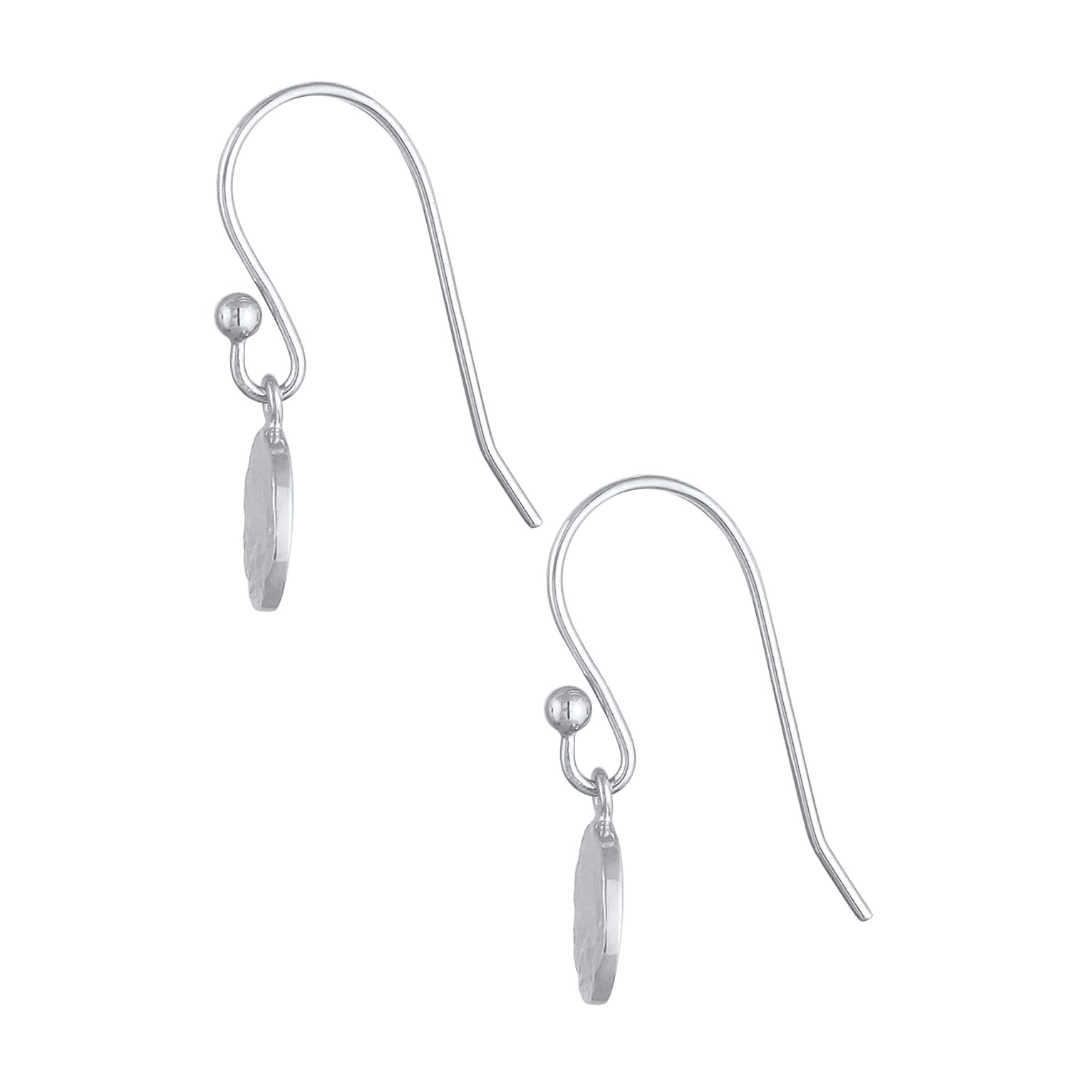 Silber - Elli | Ohrhänger Plättchen gehämmert | 925er Sterling Silber