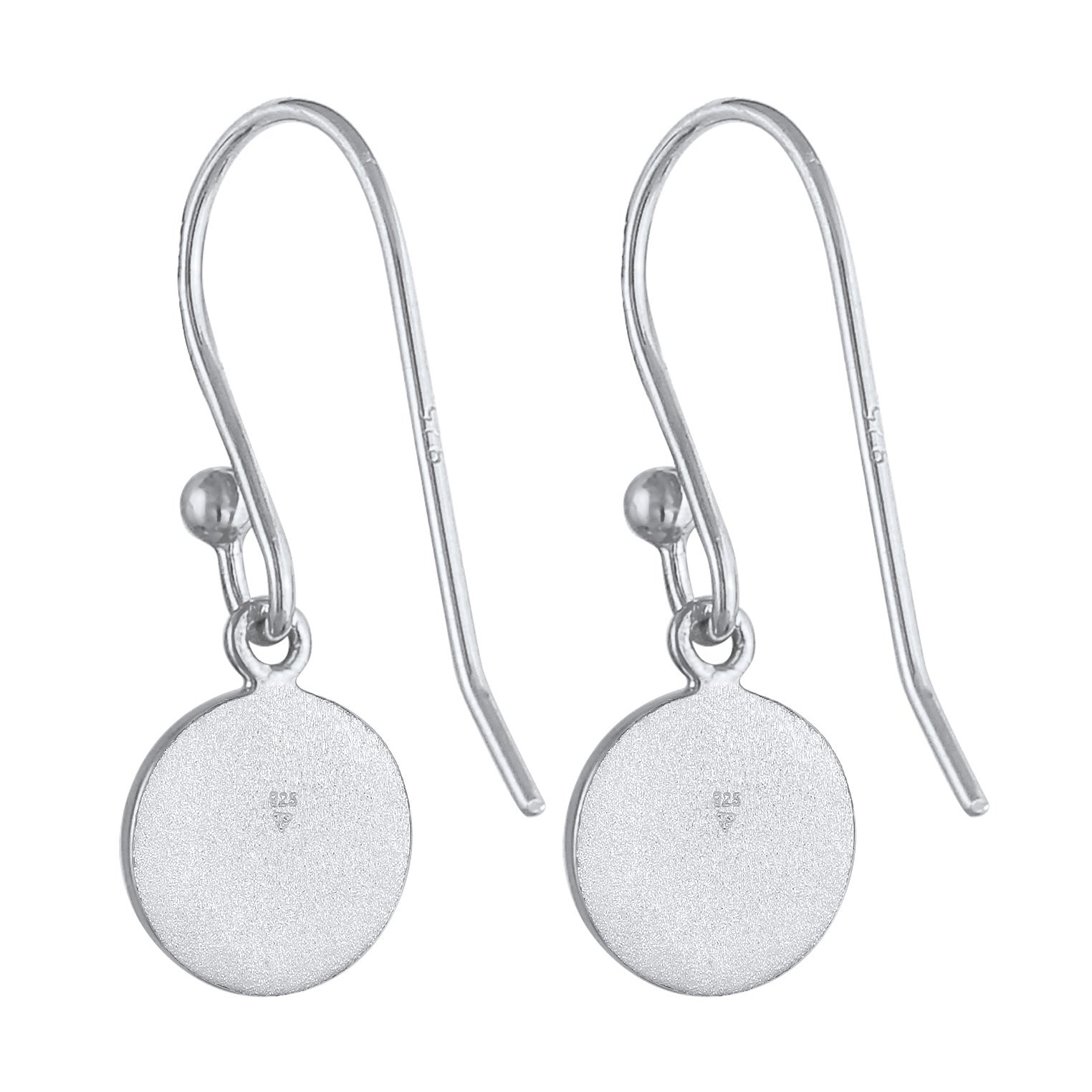 Silber - Elli | Ohrhänger Plättchen gehämmert | 925er Sterling Silber