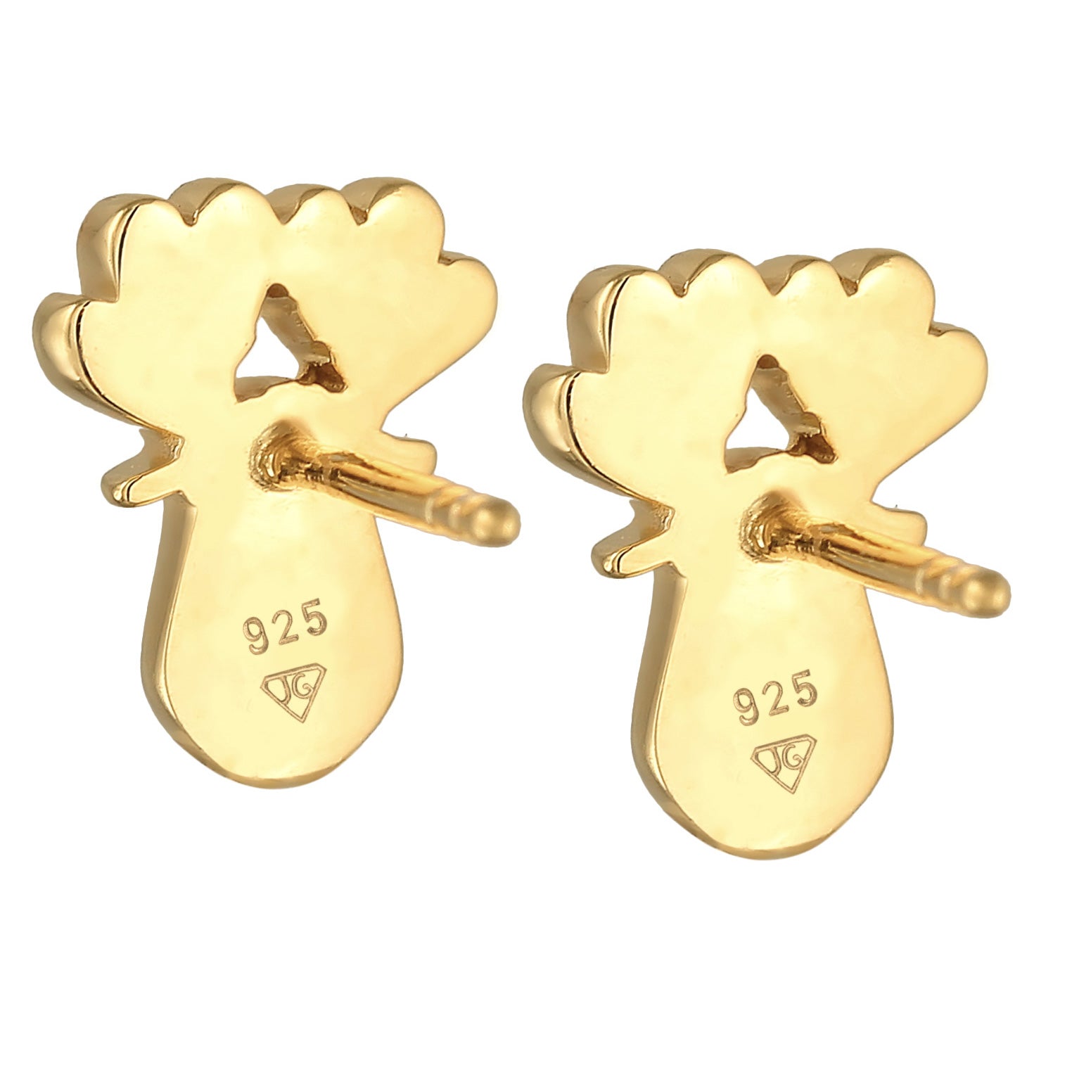 Gold - Elli | Ohrstecker Rentier Weihanchten | Emaille | 925er Sterling Silber Vergoldet