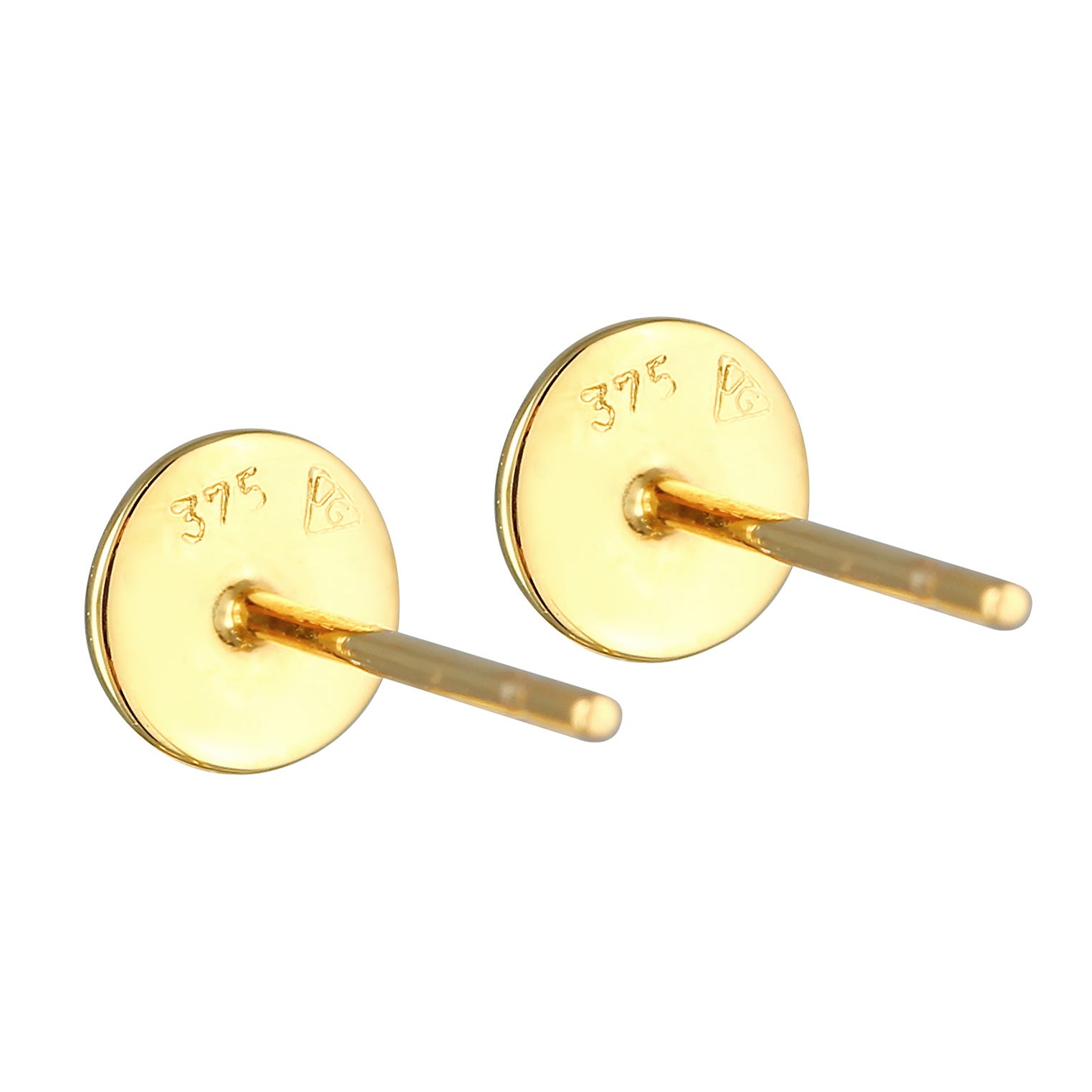 Gold - Elli PREMIUM | Ohrstecker Plättchen gehämmert | 375er Gelbgold