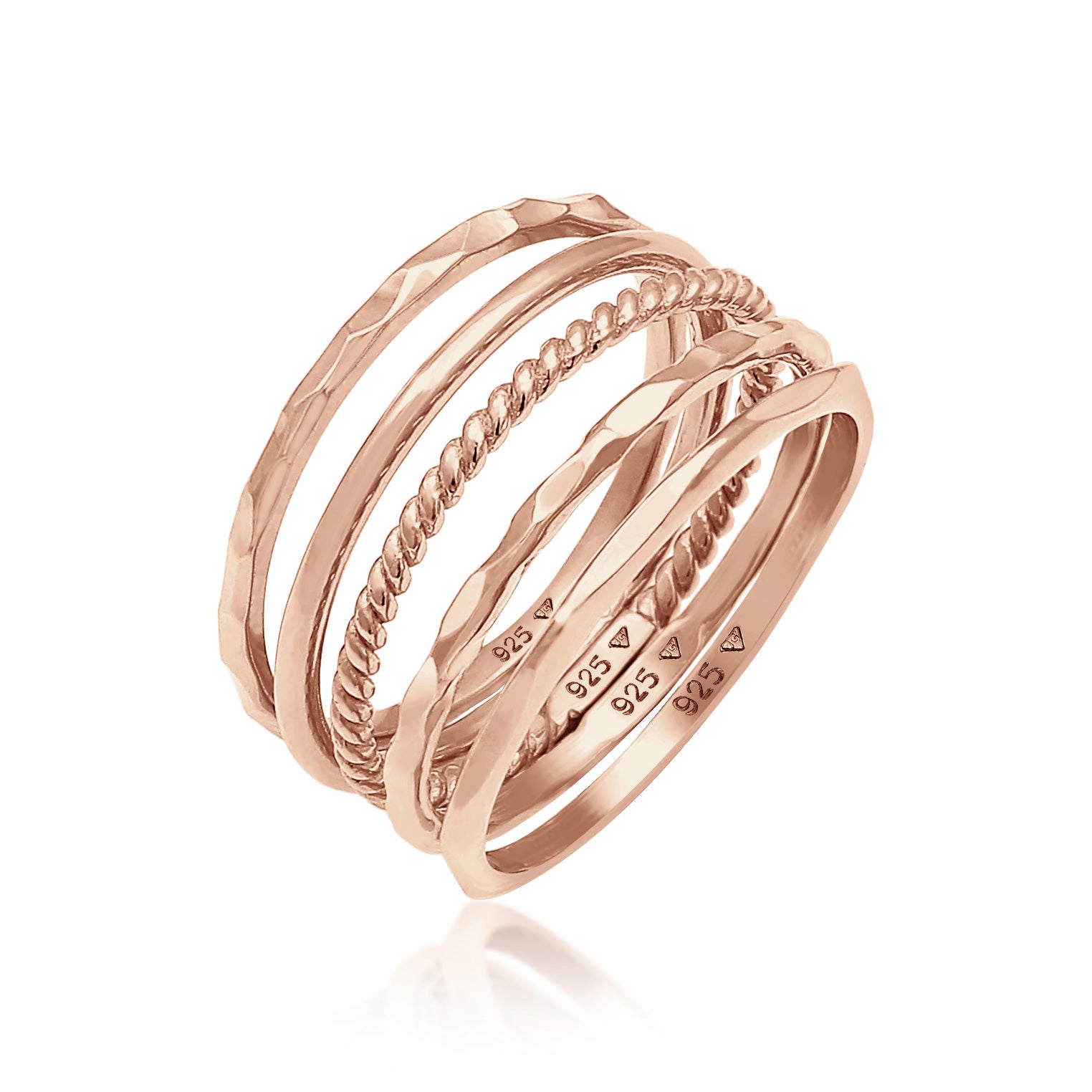 Roségold - Elli | Bandring | 925 Sterling Silber Rosévergoldet