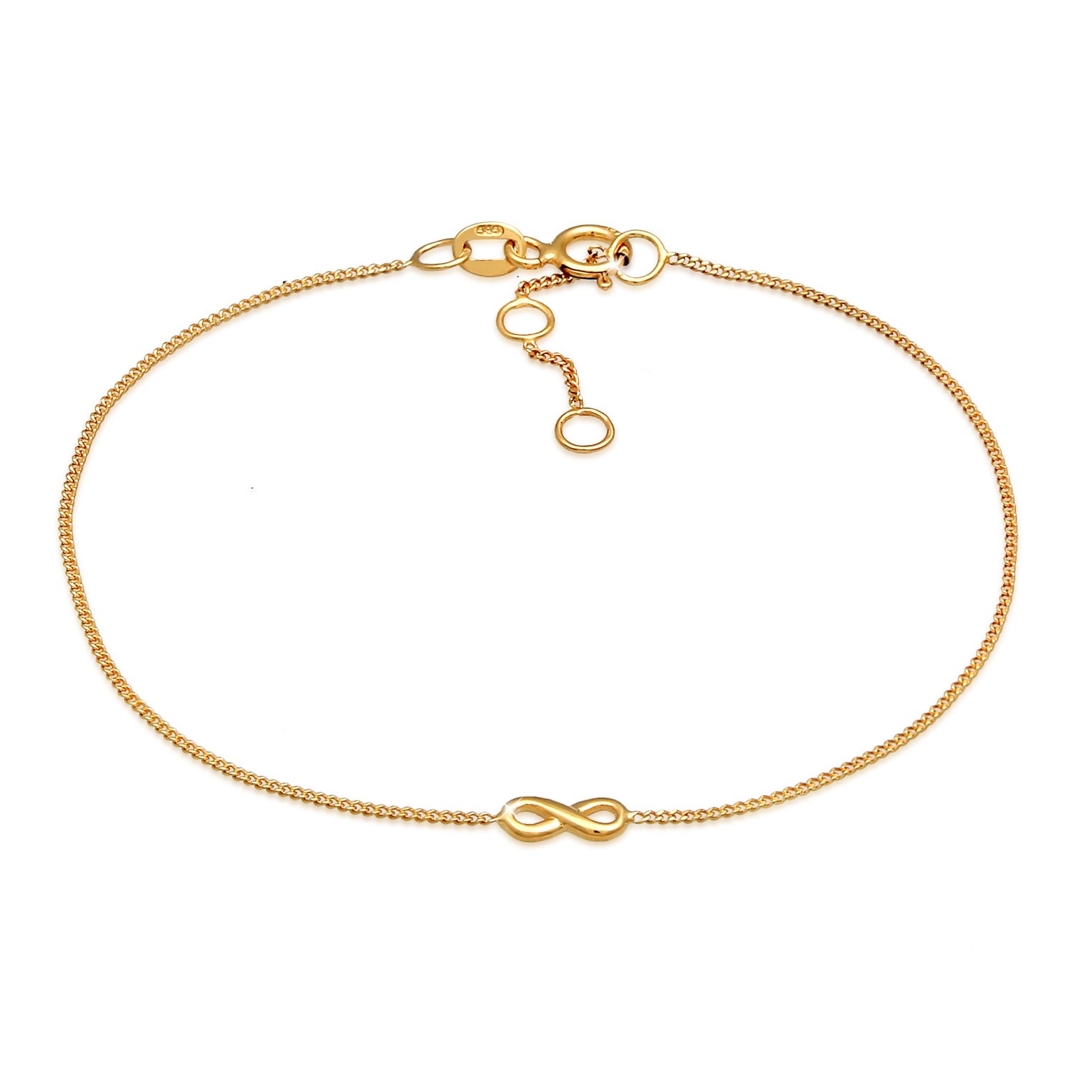 Gold - Elli PREMIUM | Armband Unendlichkeit Symbol | 585 Gelbgold