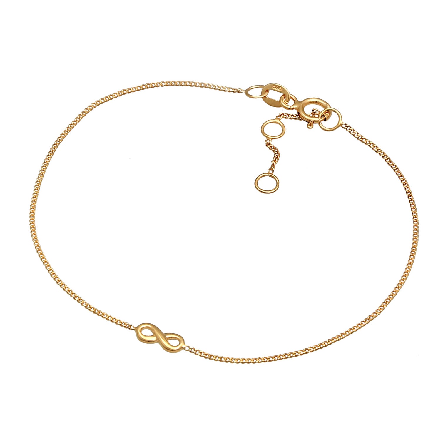 Gold - Elli PREMIUM | Armband Unendlichkeit Symbol | 585 Gelbgold