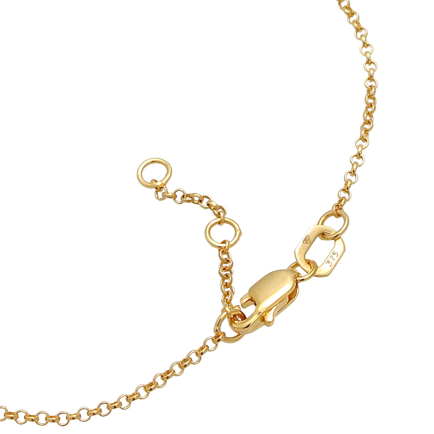 Gold - Elli PREMIUM | Armband Halbmond | Labradorit (Grau) | 375er Gelbgold