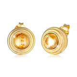 Gold - Elli PREMIUM | Ohrstecker | Citrin (gelb) | 925 Sterling Silber