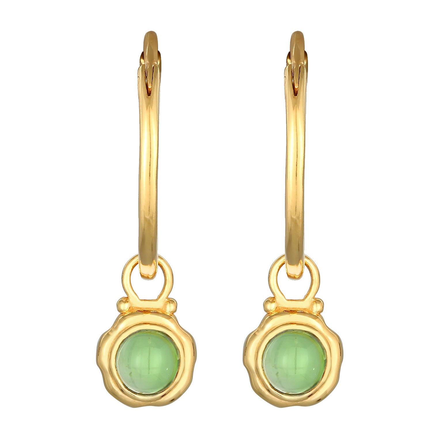 Gold - Elli PREMIUM | Creolen | Peridot (grün) | 925er Sterling Silber