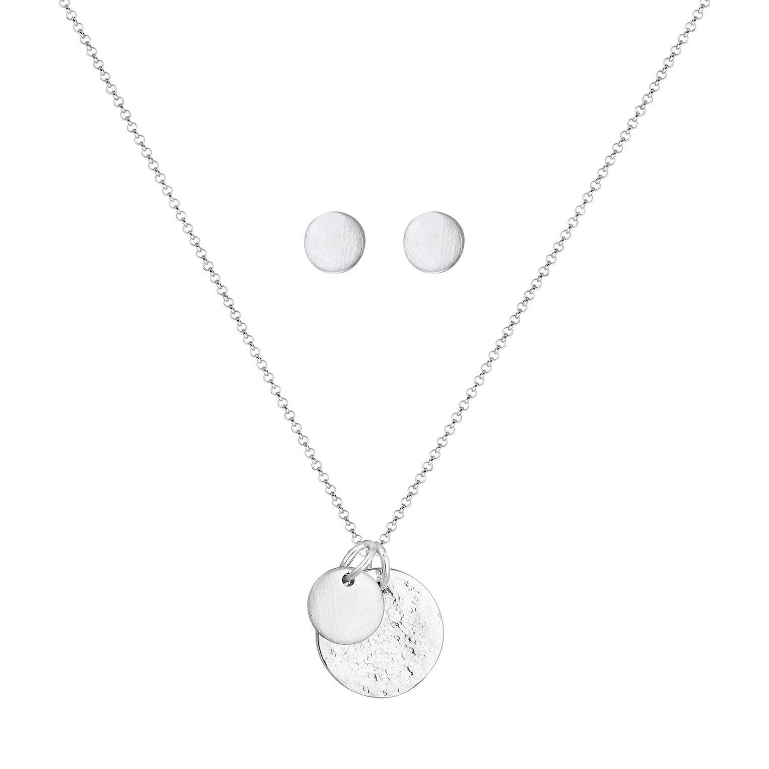 Silber - Elli | Schmuckset Plättchen Organic | 925er Sterling Silber