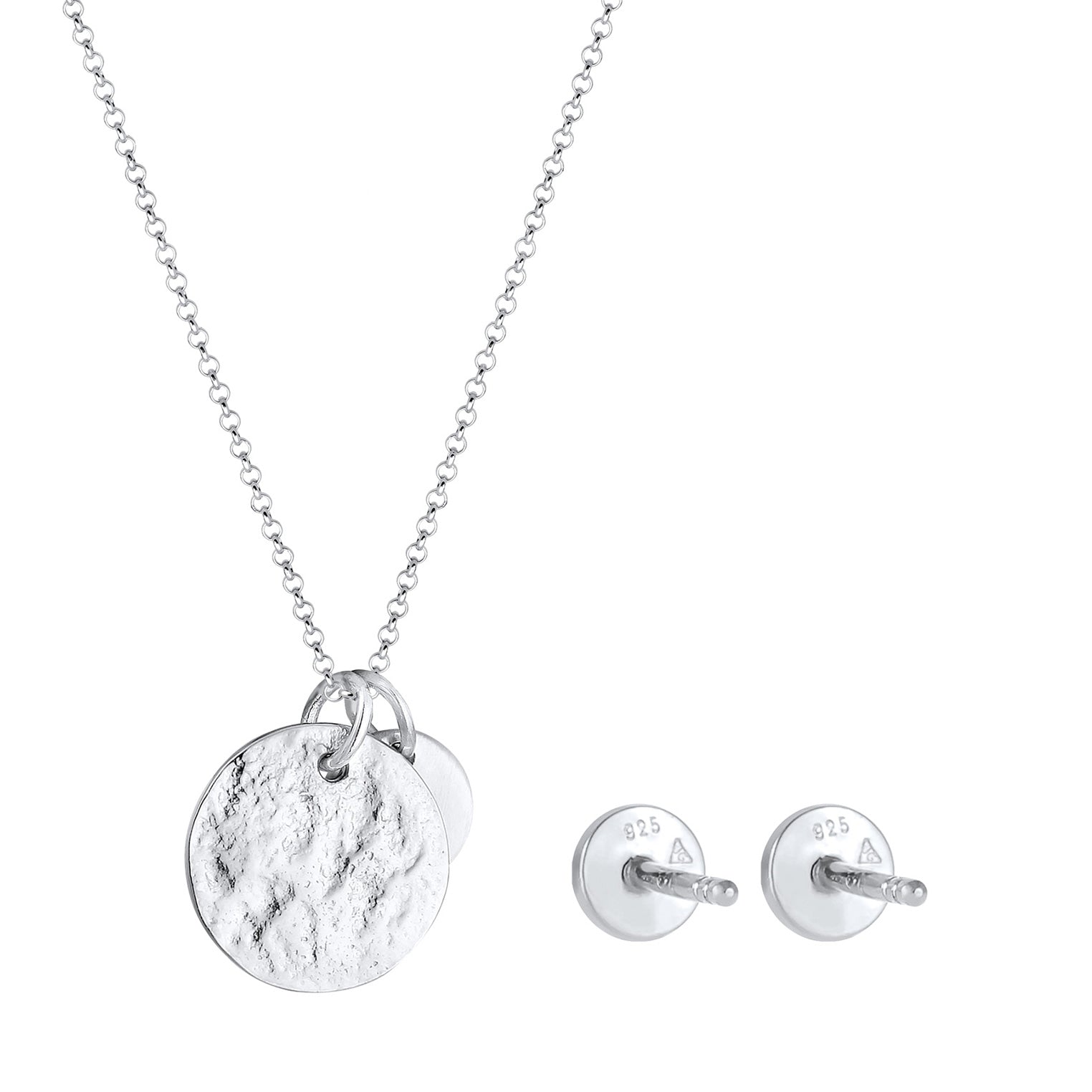 Silber - Elli | Schmuckset Plättchen Organic | 925er Sterling Silber