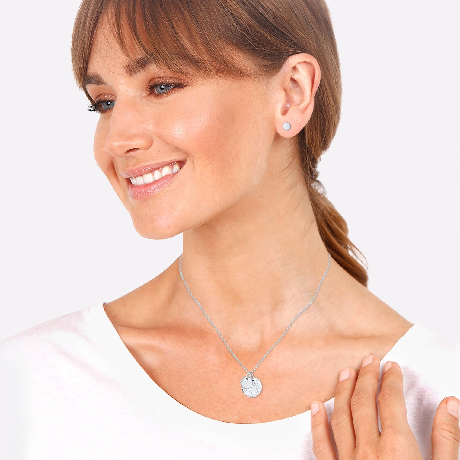 Silber - Elli | Schmuckset Plättchen Organic | 925er Sterling Silber