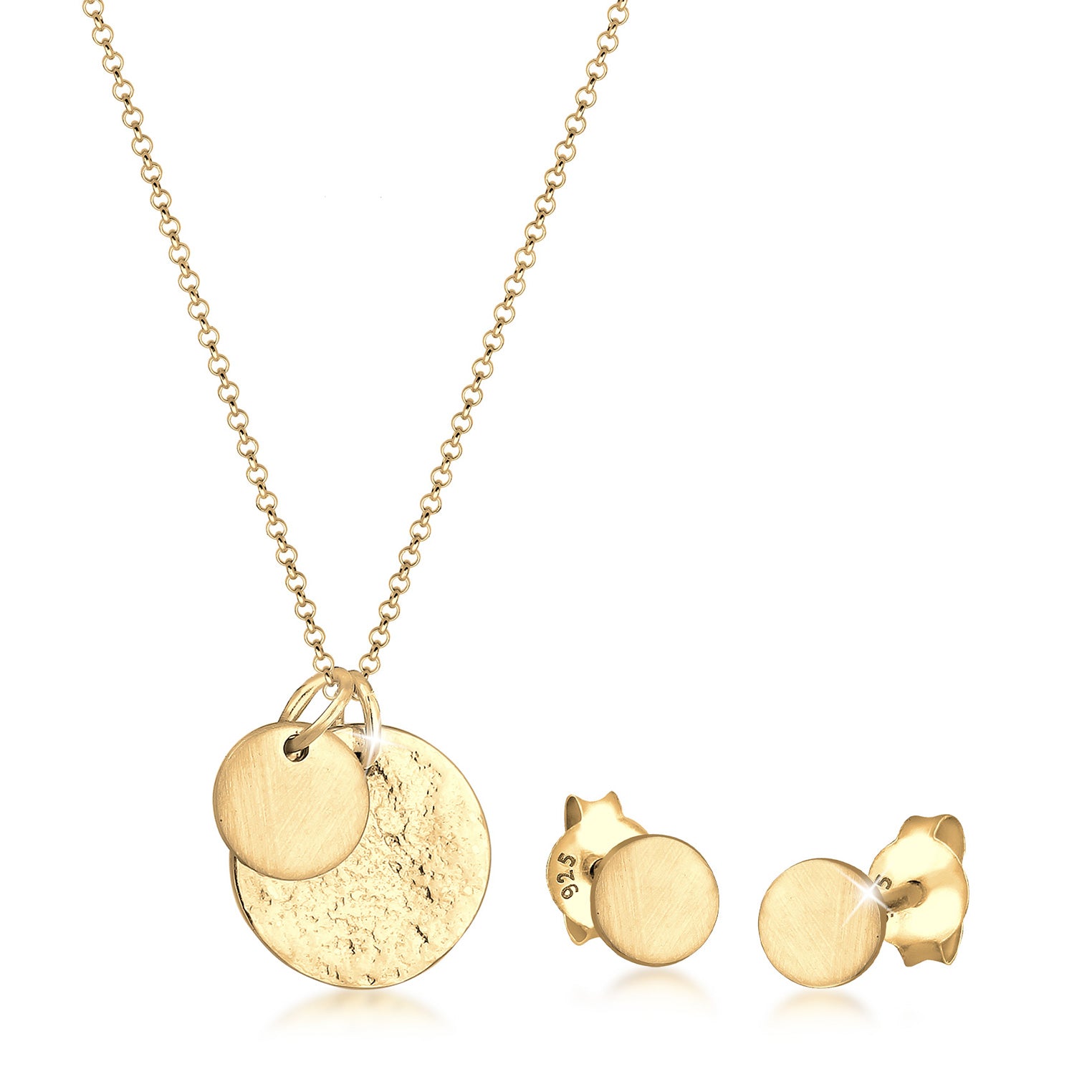 Gold - Elli | Schmuckset Plättchen Organic | 925er Sterling Silber vergoldet