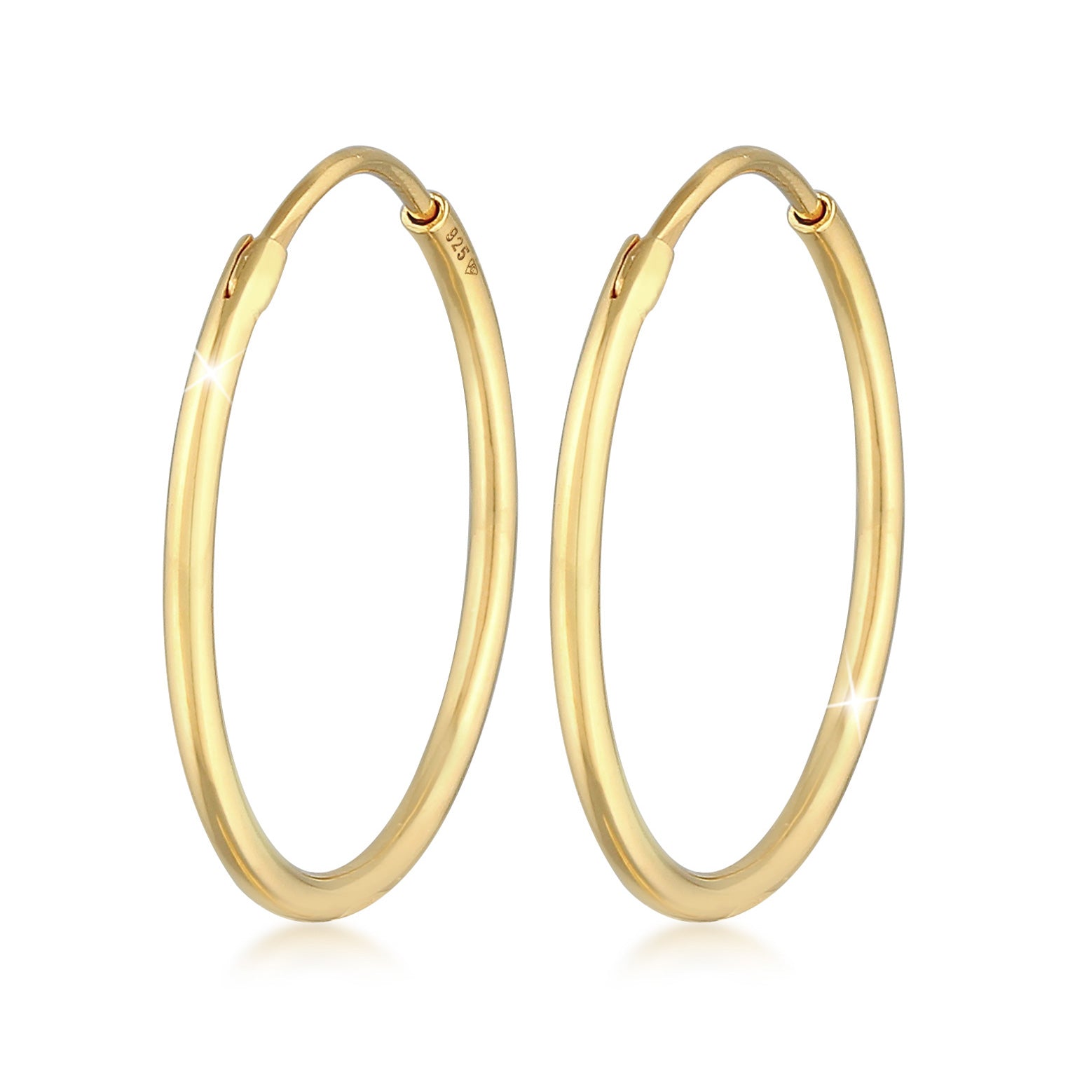 Gold - Elli | Creolen Klassisch (30 mm) | 925er Sterling Silber