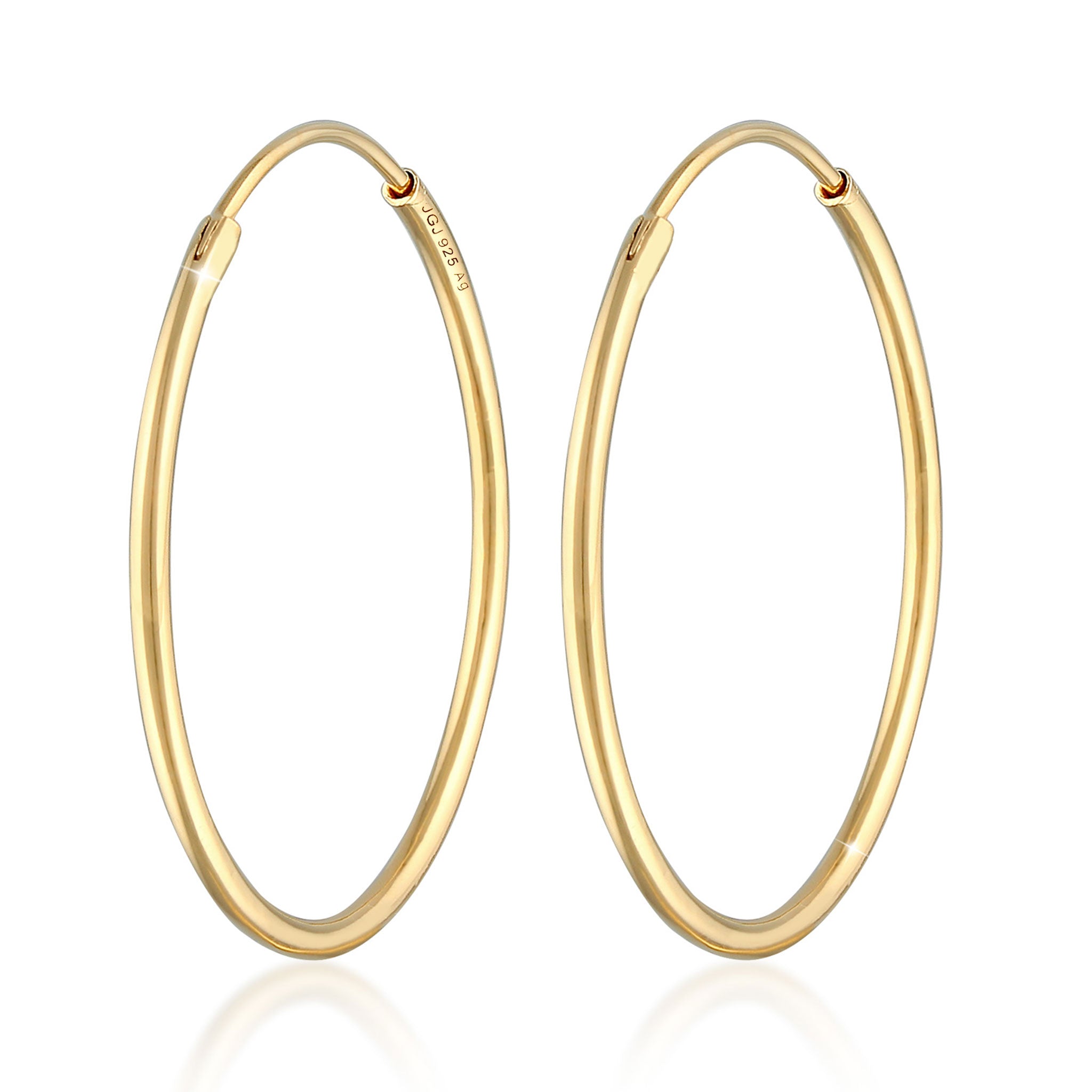 Gold - Elli | Creolen Klassisch (40 mm) | 925er Sterling Silber
