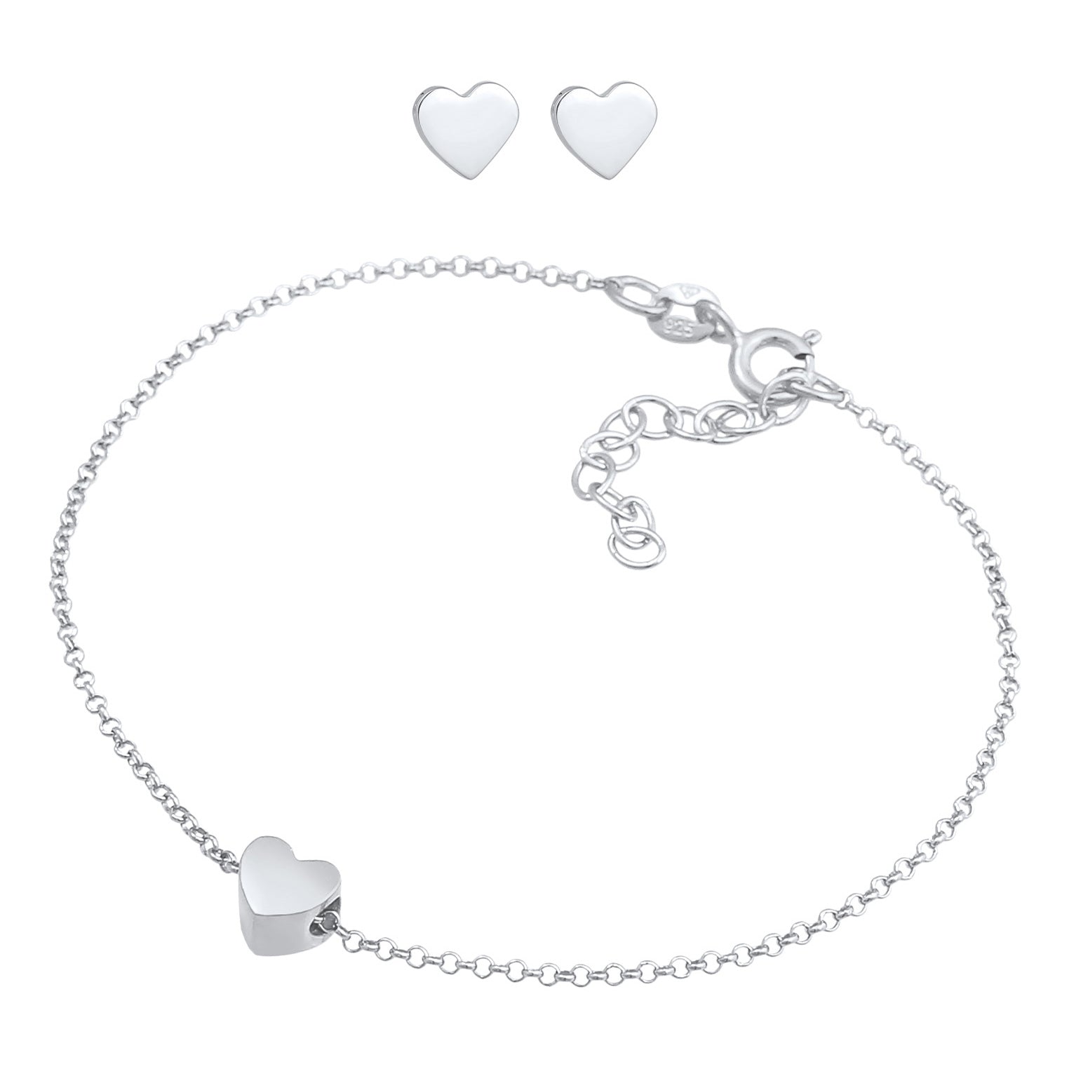 Silber - Elli | Schmuckset Herz | 925er Sterling Silber